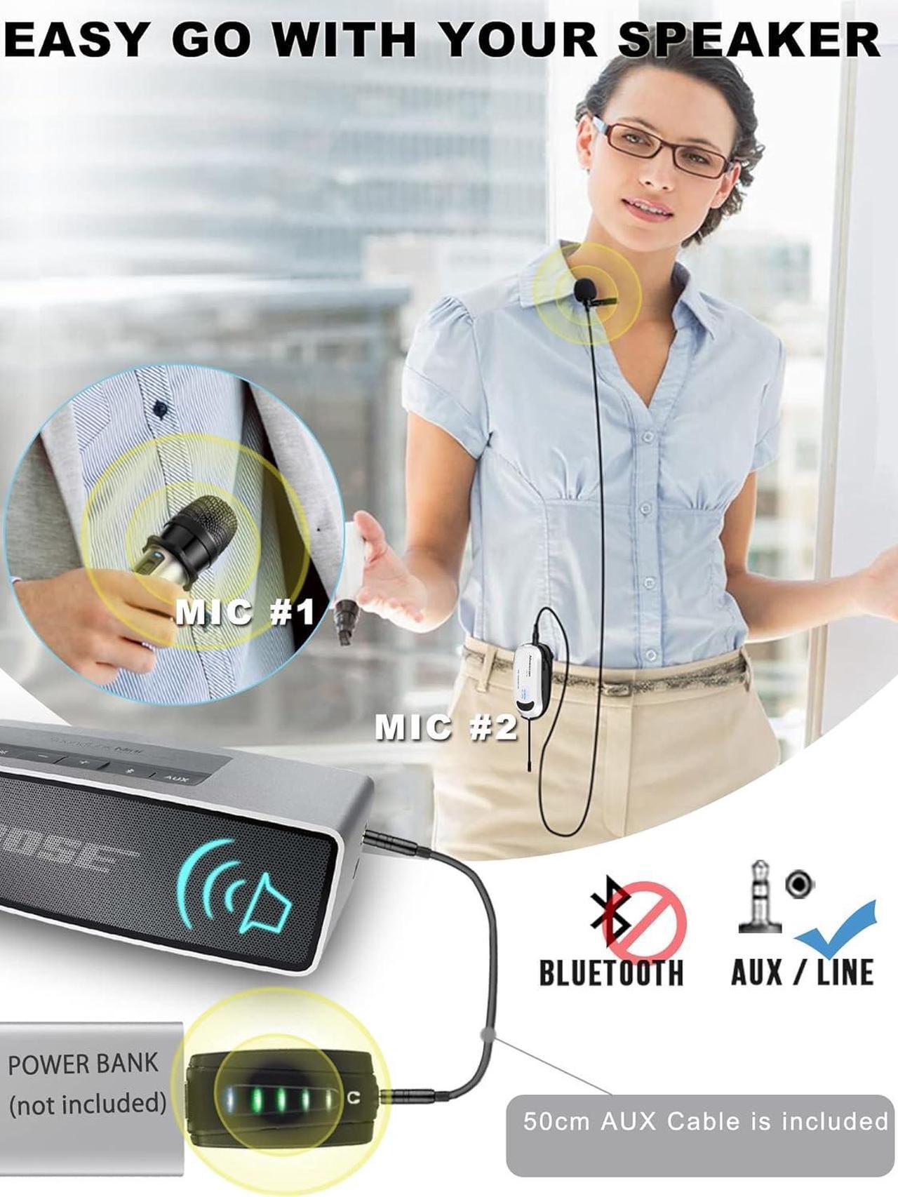 Alt view image 4 of 6 - Wireless USB Microphone for iPhone & Computer, Rechargeable Handheld & Lapel Mic System for MacBook, PC Laptop, Zoom Meeting, Classroom Teaching, Teacher Podcast, vlog