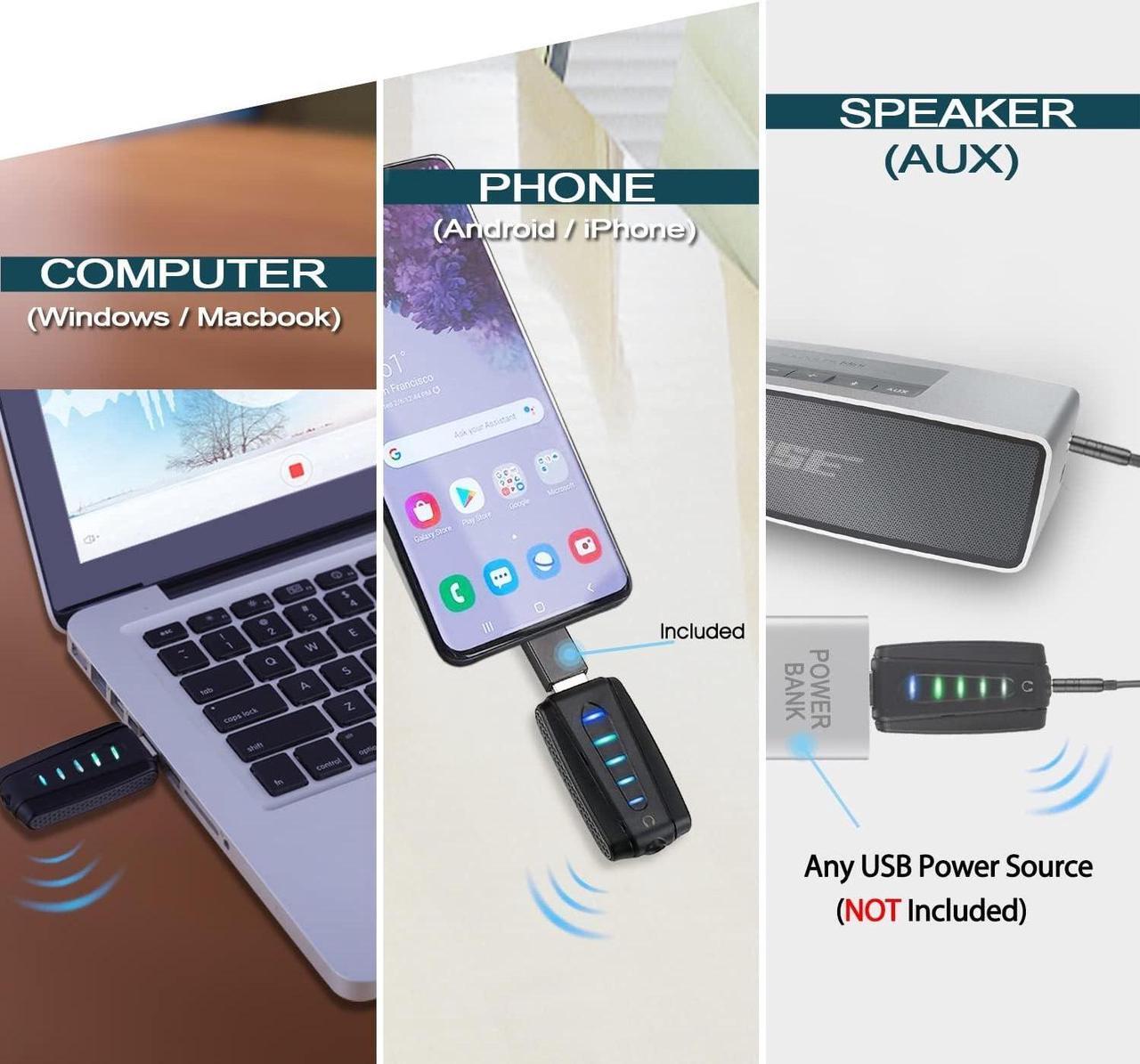 Alt view image 5 of 6 - Wireless USB Microphone for iPhone & Computer, Rechargeable Handheld & Lapel Mic System for MacBook, PC Laptop, Zoom Meeting, Classroom Teaching, Teacher Podcast, vlog
