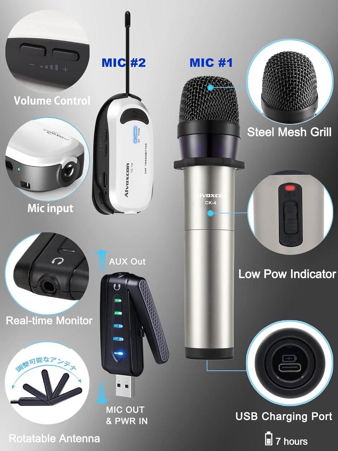 Alt view image 6 of 6 - Wireless USB Microphone for iPhone & Computer, Rechargeable Handheld & Lapel Mic System for MacBook, PC Laptop, Zoom Meeting, Classroom Teaching, Teacher Podcast, vlog