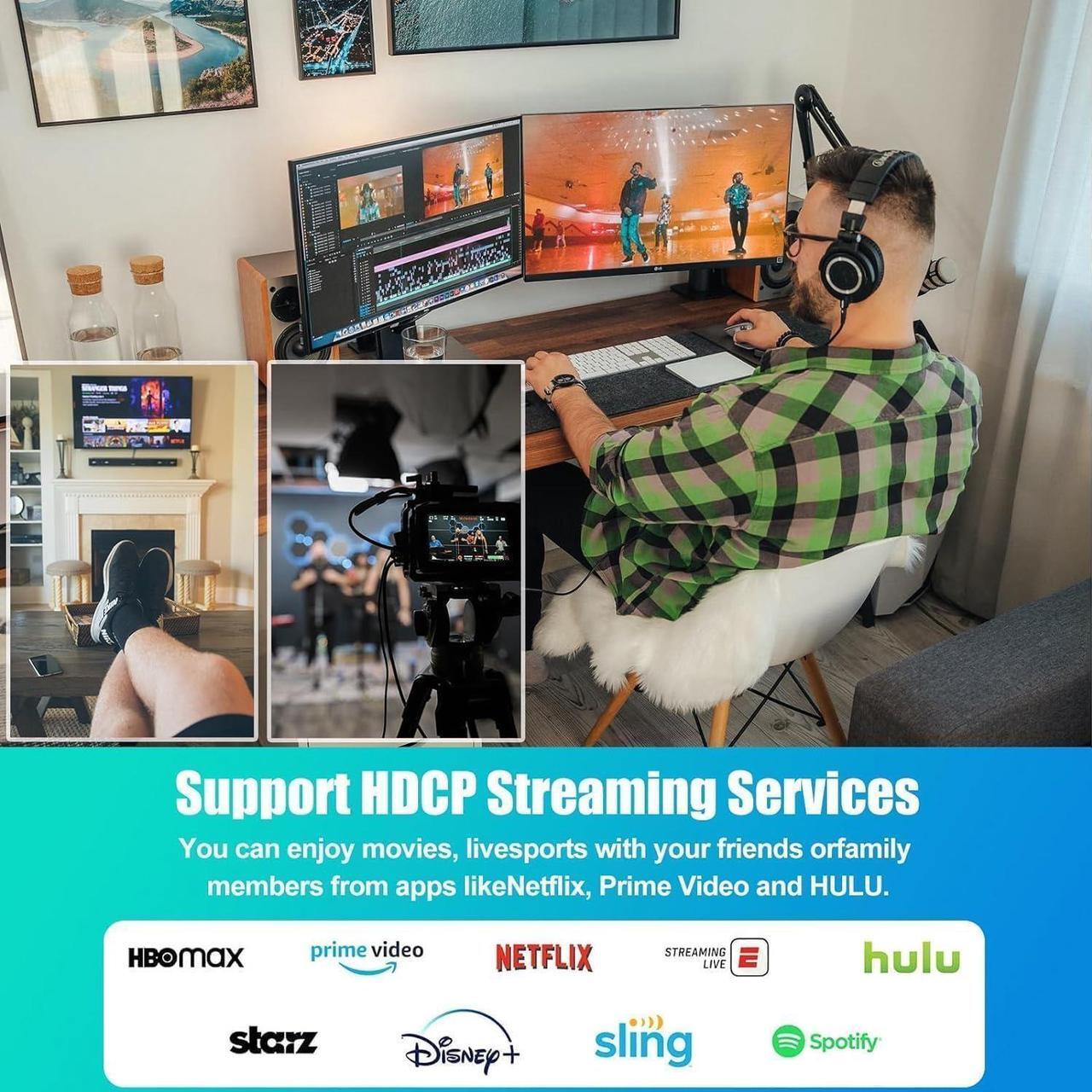 Alt view image 7 of 7 - Wireless HDMI- One Transmitter and Two Receivers, Wirelessly Simultaneous Expansion of Multiple Televisions- 50M/165FT 5.8G/2.4G @60Hz, Plug and Play- G9R Streaming Extender Kit for PC/Laptop/TVs