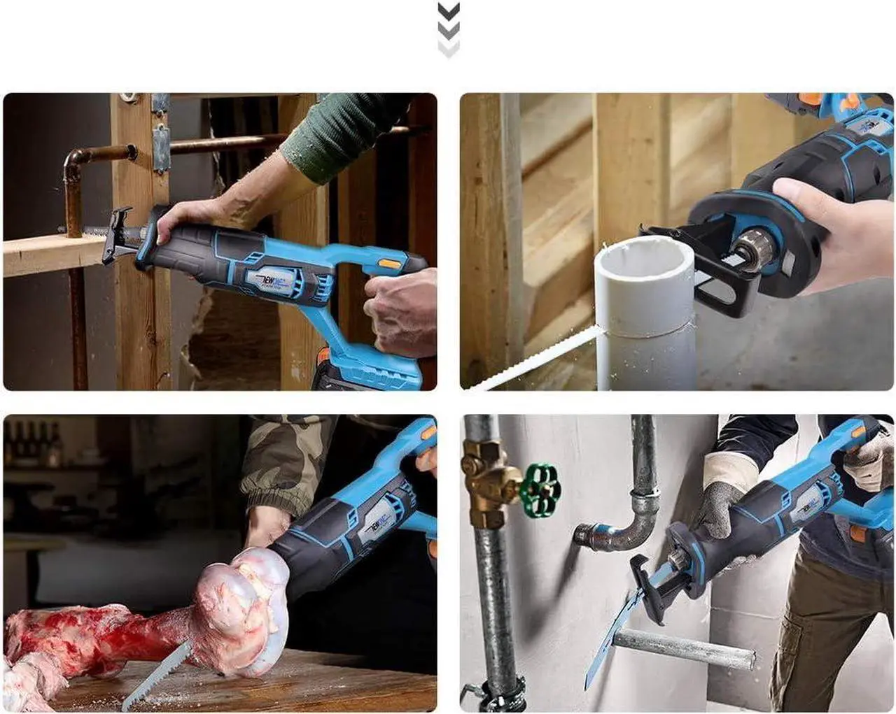 Alt view image 6 of 7 - 20V Reciprocating Saw zall saw cut-off tool with 2.5A Charger,LED working light, Tool-Free Blade Change, 7pcs Saw Blades for cutting metal wood frozen bone, 2.0AH Battery