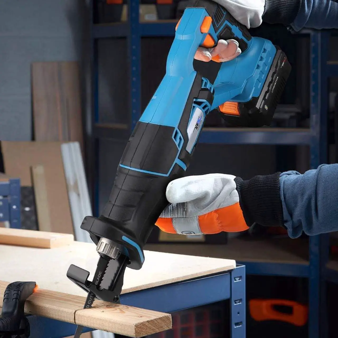 Alt view image 7 of 7 - 20V Reciprocating Saw zall saw cut-off tool with 2.5A Charger,LED working light, Tool-Free Blade Change, 7pcs Saw Blades for cutting metal wood frozen bone, 2.0AH Battery