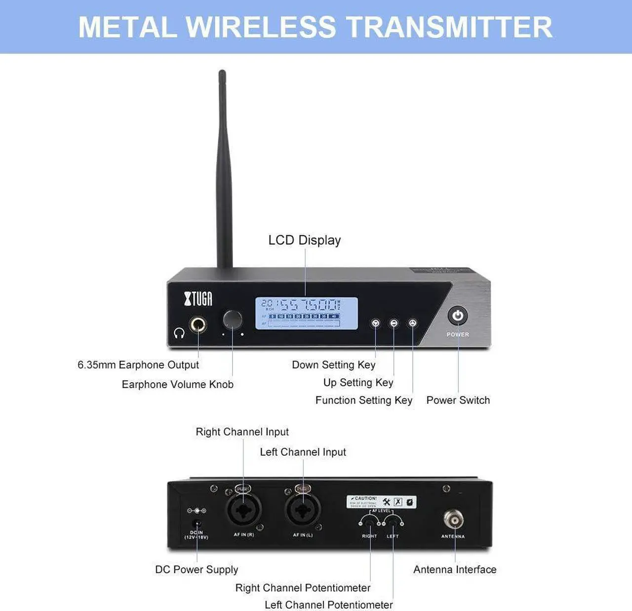 Alt view image 6 of 7 - IEM1100 UHF Single Channel in Ear Monitor System Selectable Frequency Wireless Professional in-Ear Monitor System Ideal for Stage, Studio, Exhibit, Lecture, Speech