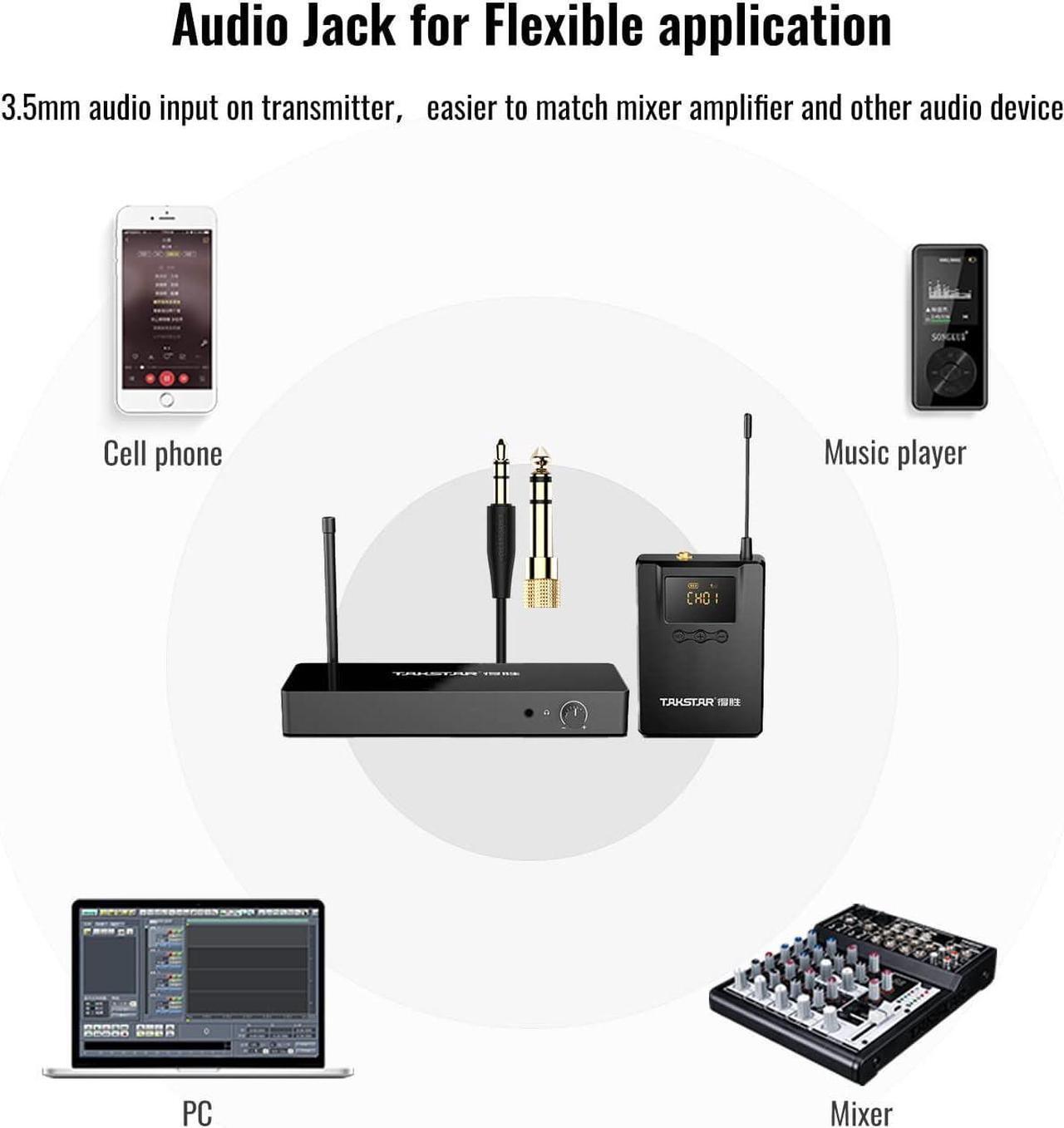 Alt view image 2 of 7 - WPM-300 UHF Wireless in-Ear Monitor System 10 Channels & Bodypack Monitoring, 164Ft Transmission Distance in-Earphone Wireless Monitoring System for Stage, Church, Studio, Musicians