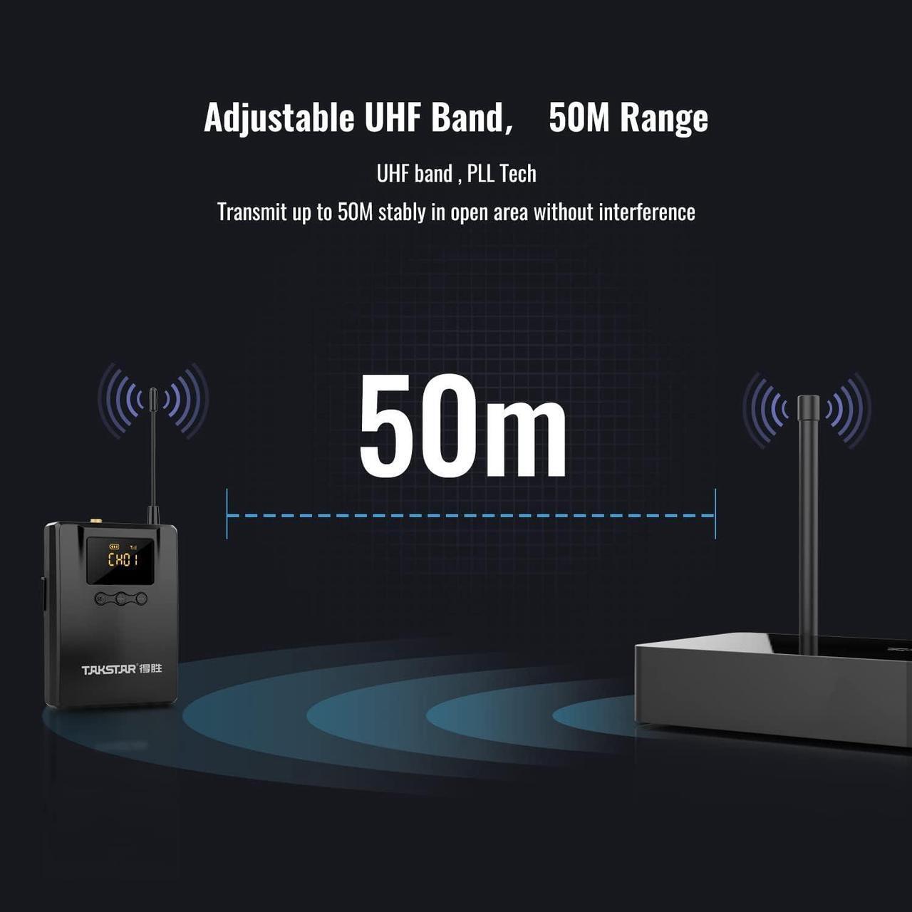 Alt view image 5 of 7 - WPM-300 UHF Wireless in-Ear Monitor System 10 Channels & Bodypack Monitoring, 164Ft Transmission Distance in-Earphone Wireless Monitoring System for Stage, Church, Studio, Musicians