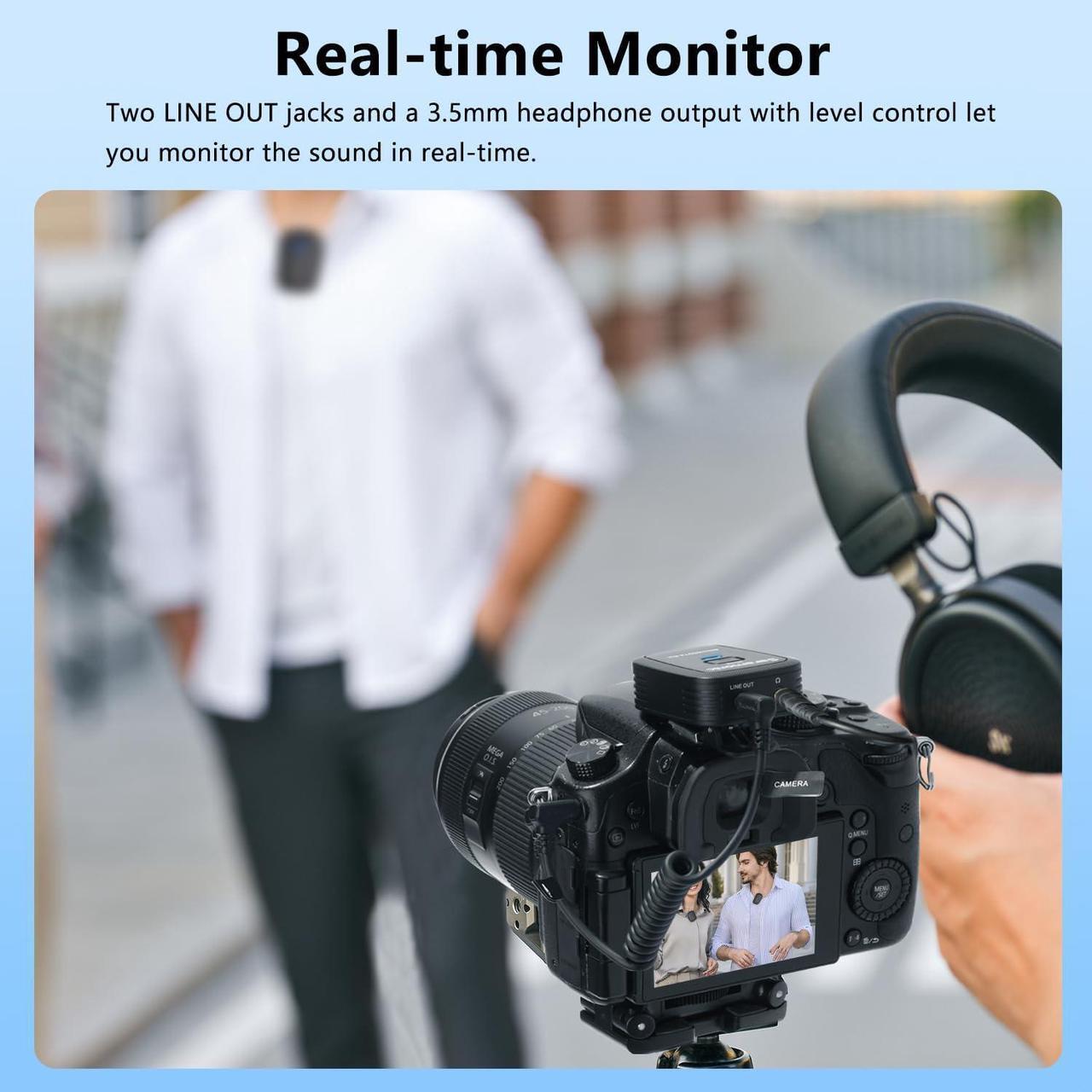 Alt view image 6 of 7 - 4-Channel Wireless Lavalier Microphone System for DSLR Camera, Blink500T4 2.4G Wireless Lapel 4 Transmitters & One Receiver 328ft Range for Camcorder Smartphones Interview Vlog YouTube Video