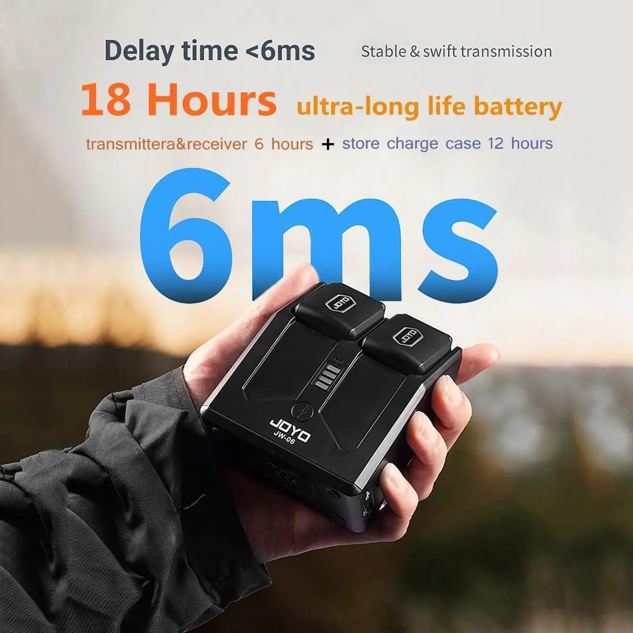 Alt view image 2 of 7 - 5.8Ghz Mini Wireless Guitar System with Portable Charging Case Wireless Transmitter and Receiver 4 Working Channel for Electric Guitar Digital Wind Instrument Wireless System AInch Square Mini Device
