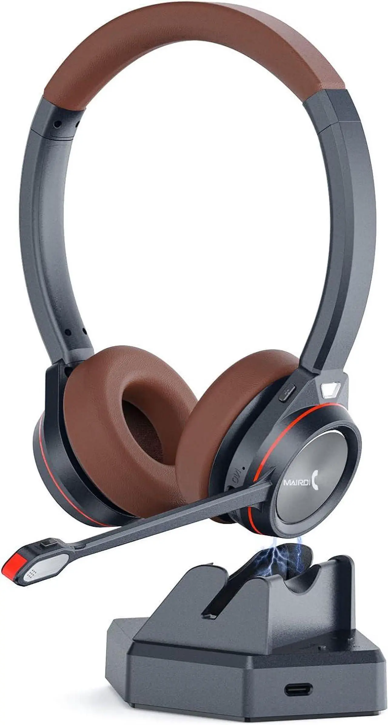 Main image of Bluetooth Headset with Microphone for PC, in-Built with Bluetooth Adapter for Computer, Truck Driver Wireless Headset for Work Office CallCenter Telephone Microsoft Teams Skype Conference