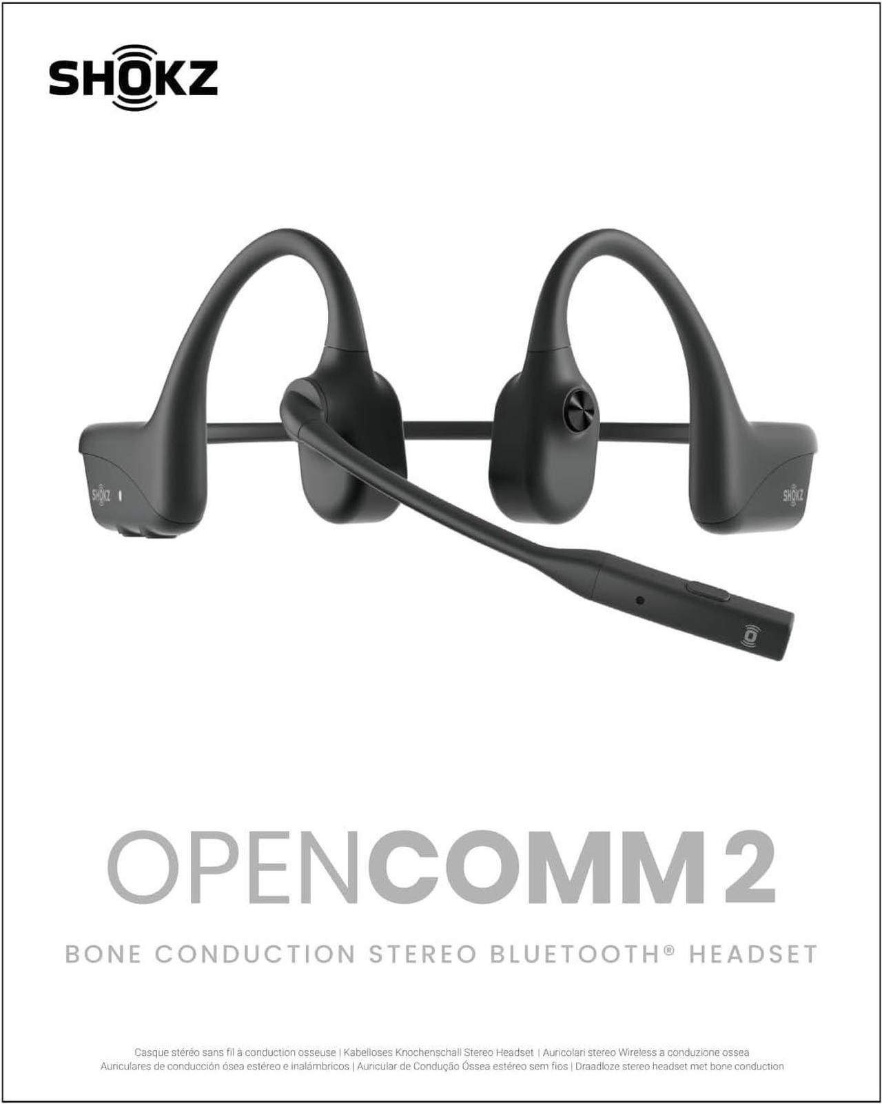 Alt view image 2 of 7 - OpenComm2 - Open-Ear Bone Conduction Headphones, Wireless Bluetooth Computer Headsets with Noise Canceling Mic and Mute Button for Work, Call, Meeting, 16 Hours Talk Time for Mobile & PC, Black