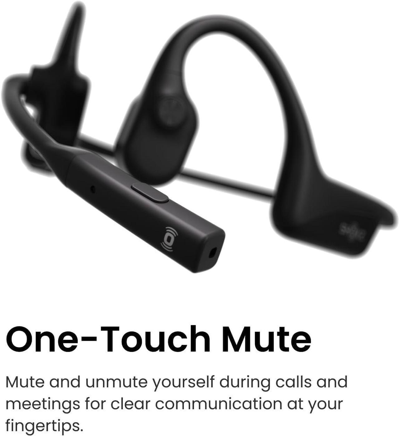 Alt view image 7 of 7 - OpenComm2 - Open-Ear Bone Conduction Headphones, Wireless Bluetooth Computer Headsets with Noise Canceling Mic and Mute Button for Work, Call, Meeting, 16 Hours Talk Time for Mobile & PC, Black