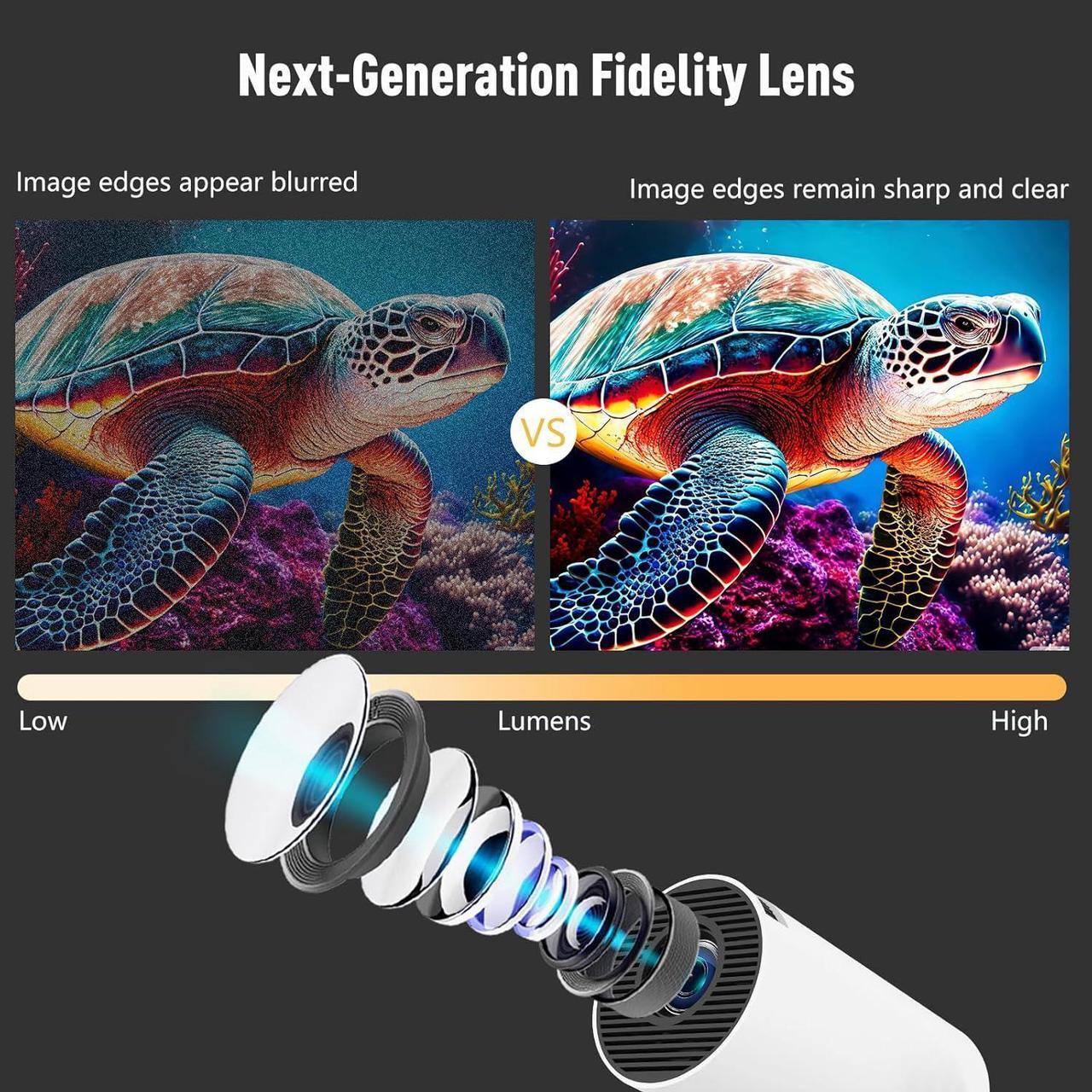 Alt view image 6 of 7 - Mini Projector Auto Keystone Portable Smart Projector with WiFi 6 BT 5.0, 180° Rotating Stand