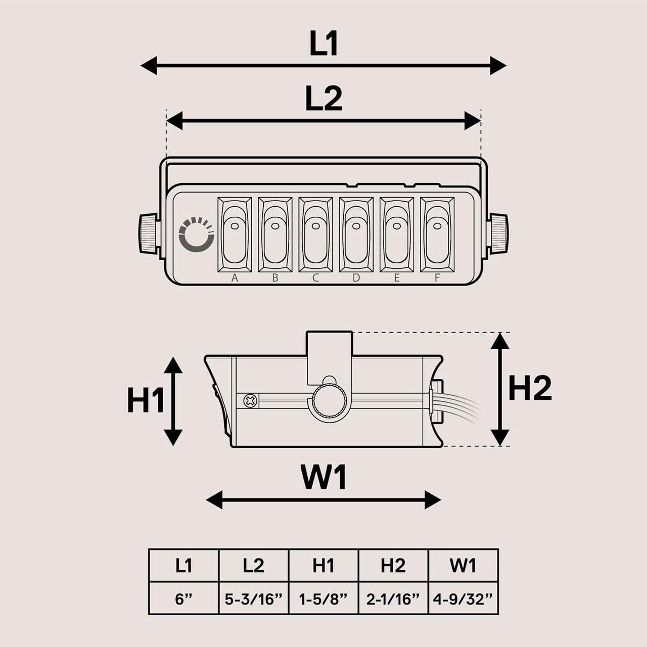 Alt view image 6 of 7 - Mods 6-Gang 12V Rocker Switch Box [40 Amp Max.] [12 AWG Wires][12 Volt DC] SPST On/Off Rocker Toggle Switch Panel Box for Auto Automotive Lights Car Marine Boat Truck Vehicles & More