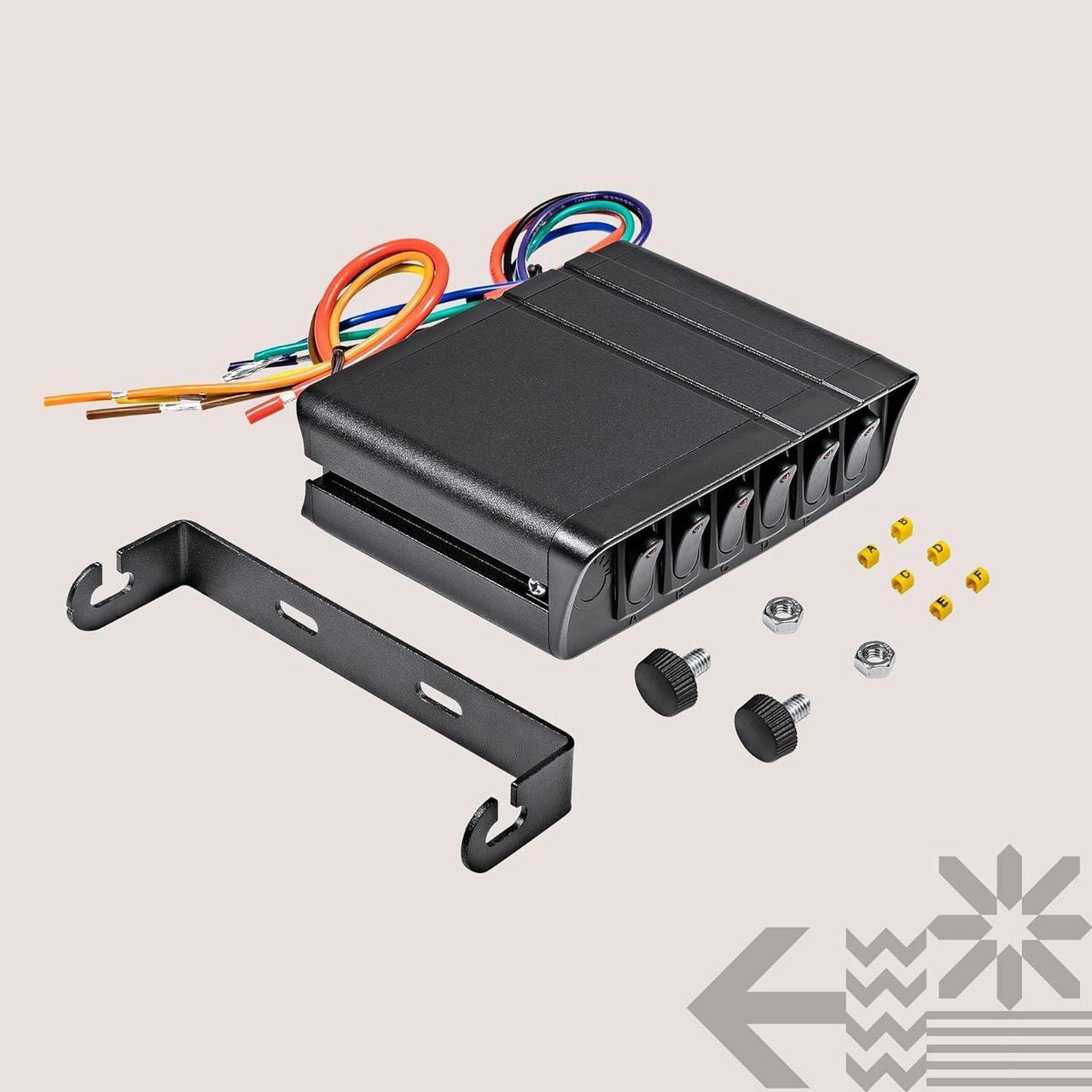 Alt view image 7 of 7 - Mods 6-Gang 12V Rocker Switch Box [40 Amp Max.] [12 AWG Wires][12 Volt DC] SPST On/Off Rocker Toggle Switch Panel Box for Auto Automotive Lights Car Marine Boat Truck Vehicles & More