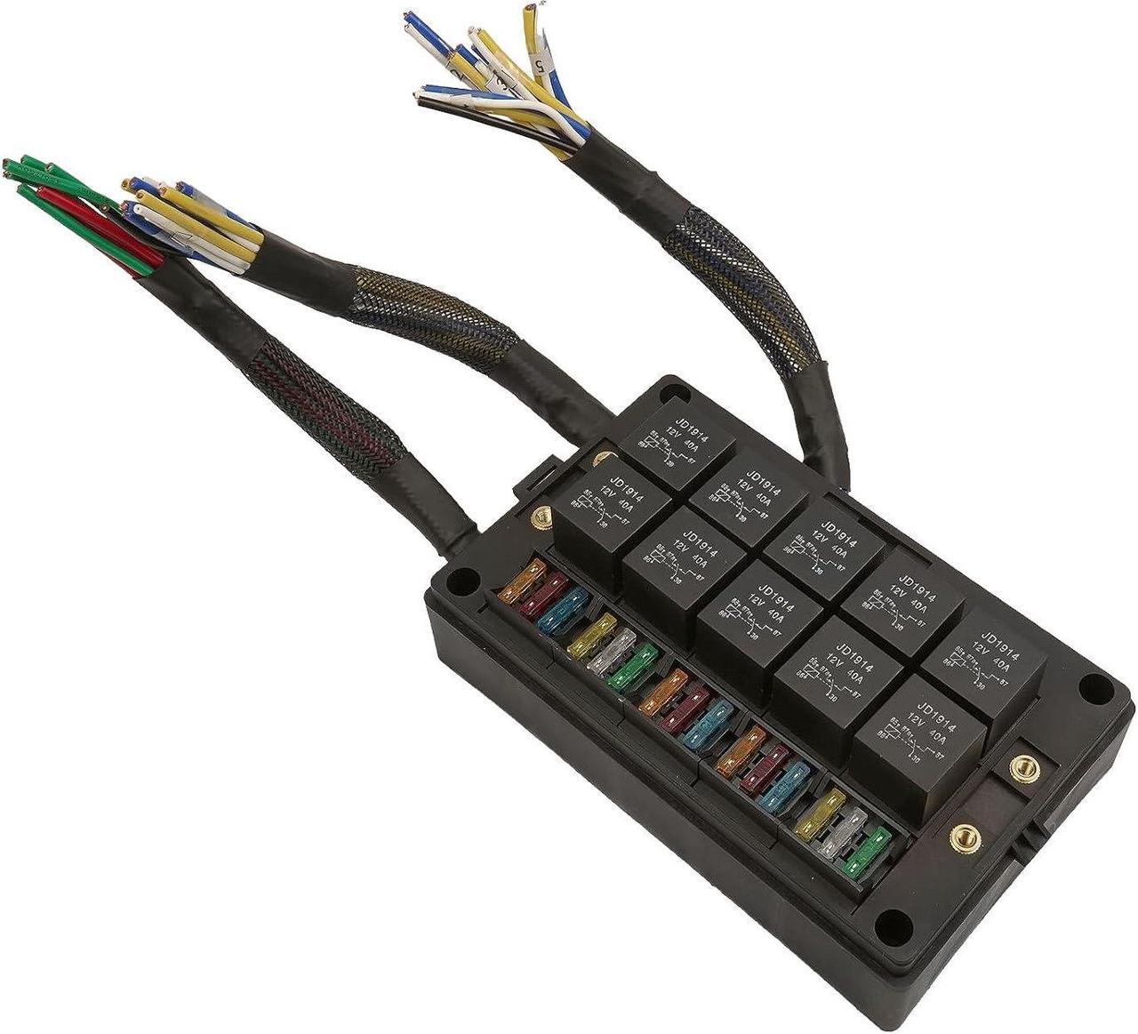 Alt view image 3 of 6 - 12V Fuse Relay Box 15 Slots with Pre-Wired, Universal Waterproof Relay Box ATC/ATO Fuse Holder and 10 Slots Relay Panel, Relay Socket Box Compatible withAutomotive Car Truck Marine Boat