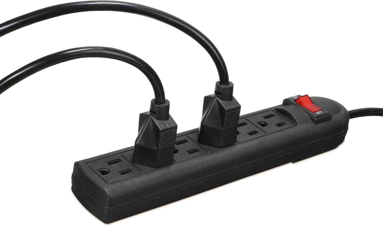 Alt view image 7 of 7 - 12 Pack Power Strip Bulk 6 Outlet Surge Protector Power Cord Strip 6 ft Electrical Extension Cord with Multiple Outlets Flat Plug Power Strips for Home Office(Black)