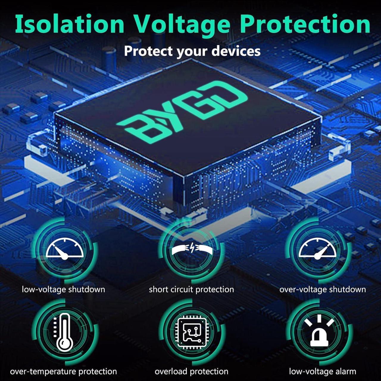 Alt view image 3 of 7 - 1500W Pure Sine Wave Power Inverter DC 12V to 110V AC Car Interter with 4 AC Outlets, USB and Type C Ports Charger, Inverter for RV Vehicles Travel Camping