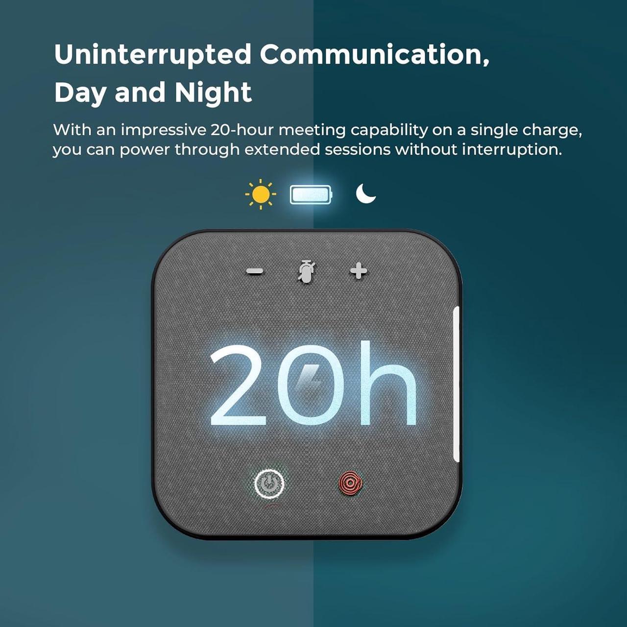 Alt view image 6 of 7 - Conference Speaker and Microphone Bluetooth Speakerphone with 4 Mics,USB C,360°Voice Pickup & Dual Noise Cancelling Conference Room Microphone for Work/Teams/Zoom/Home Office