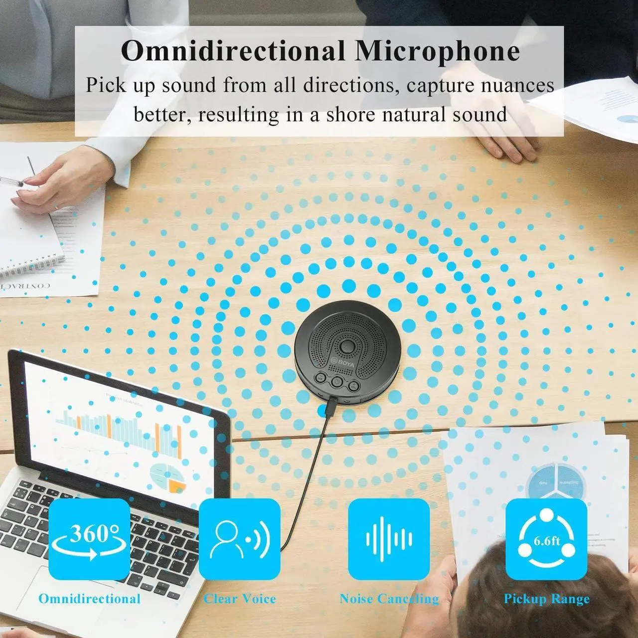 Alt view image 2 of 7 - Speakerphone Conference Microphone with 3.5mm TRRS USB Type-C USB Connector for iOS iPhone Android Smartphone Tablet PC Laptop Recording Skype Conference Call