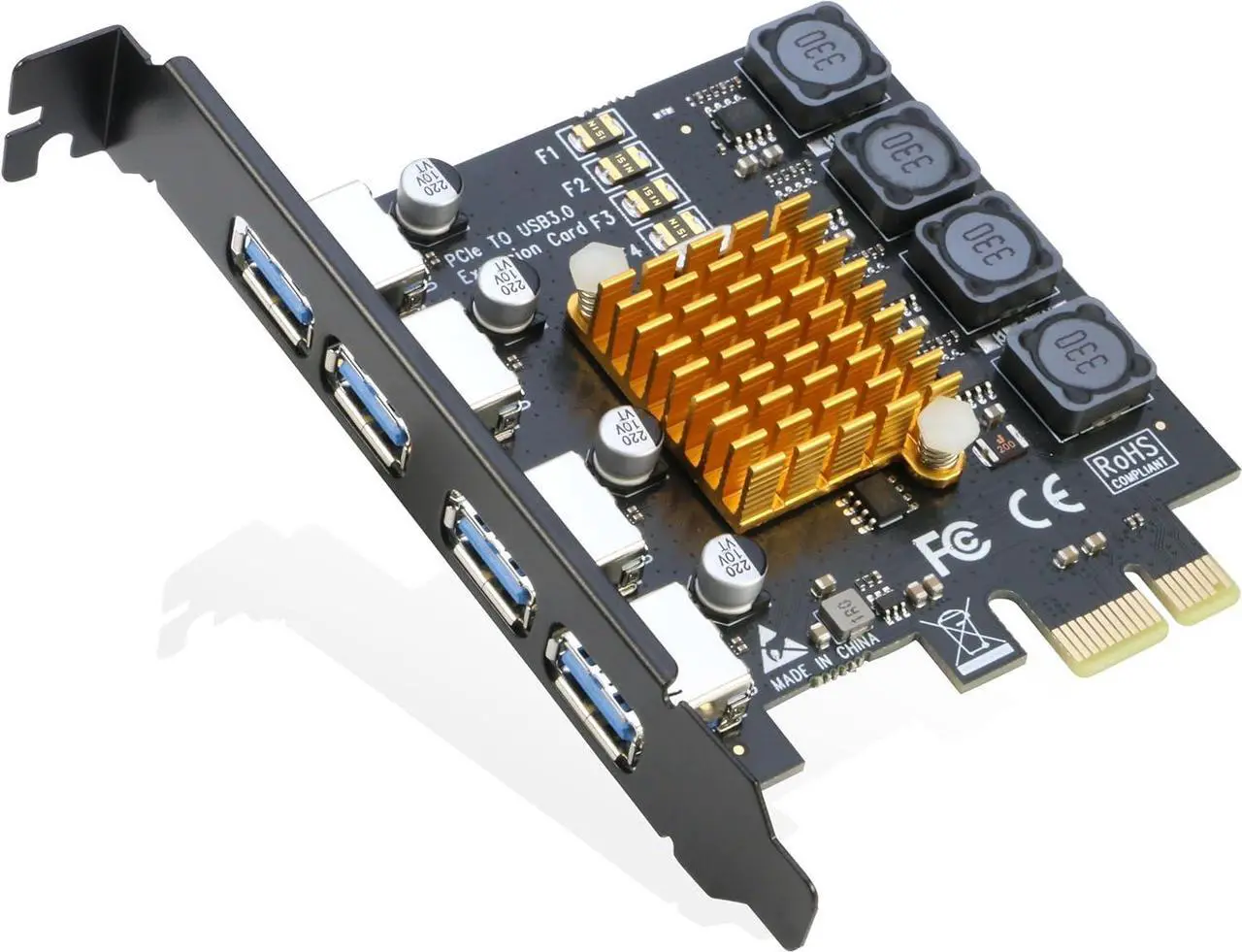 Alt view image 5 of 7 - 7-Port USB 3.0 PCI-e Expansion Card + 4-Port USB 3.0 PCIe Adapter