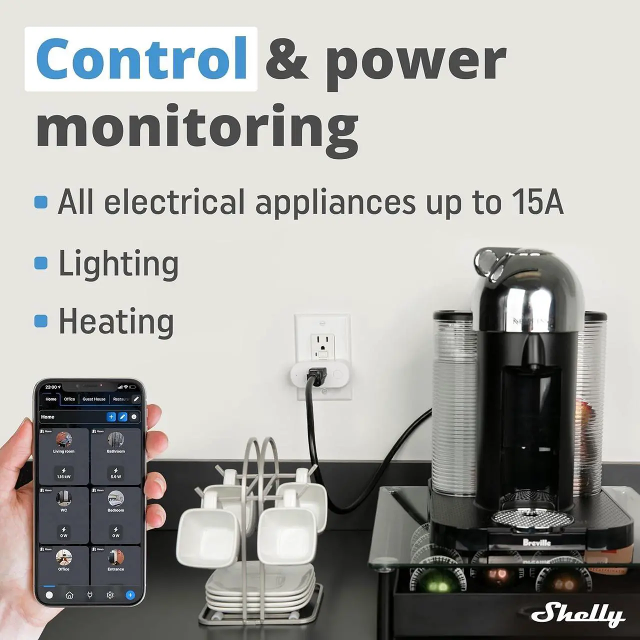 Alt view image 5 of 7 - WiFi & Bluetooth Operated Smart Plug with Power Measurement | Home Automation | iOS Android App | Alexa and Google Home Compatible | Monitor Appliances | Remote Control (4 Pack)