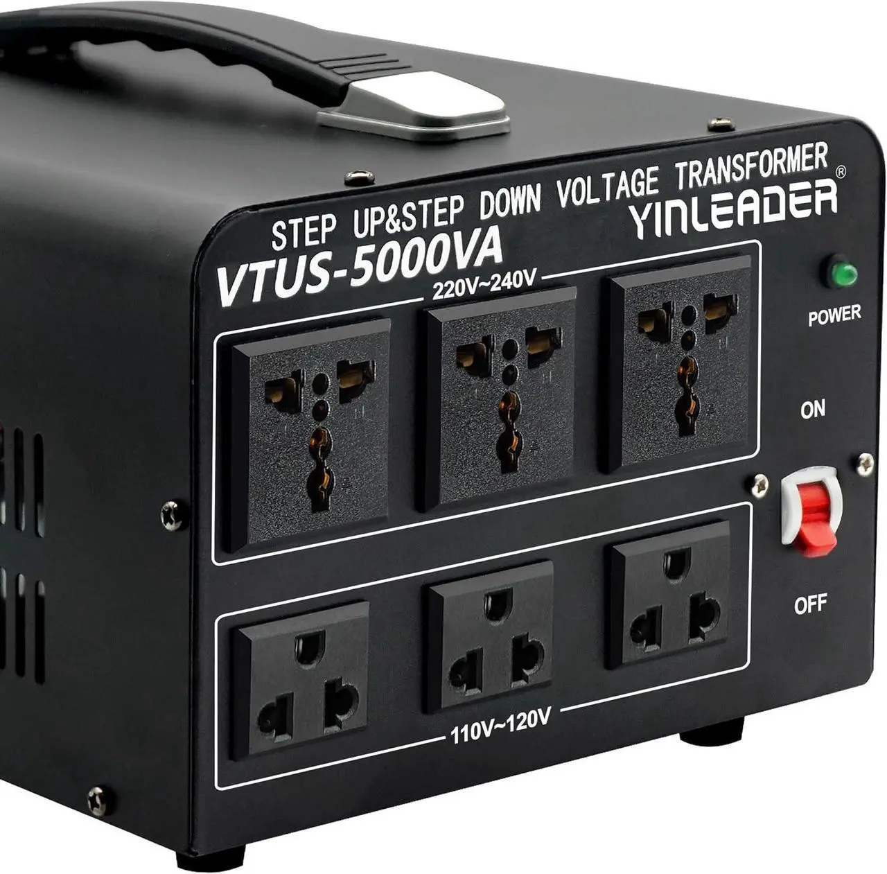 Main image of 5000W Voltage Converter Transformer Step Up 110V-120V to220V-240V or Step Down 220V to 110V AC Power Converter w/US Standard Power Cord,Circuit Breaker Protection