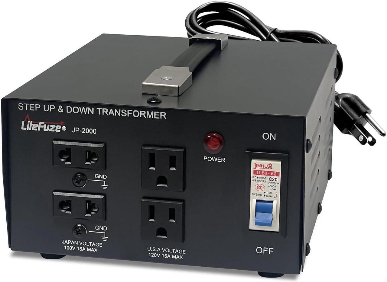 Main image of 2000 Watt Japan Voltage Converter Transformer Step Up/Down - 100v to 120v / 120v to 100v Japanese Power Converter - Fully Grounded Cord CE Certified