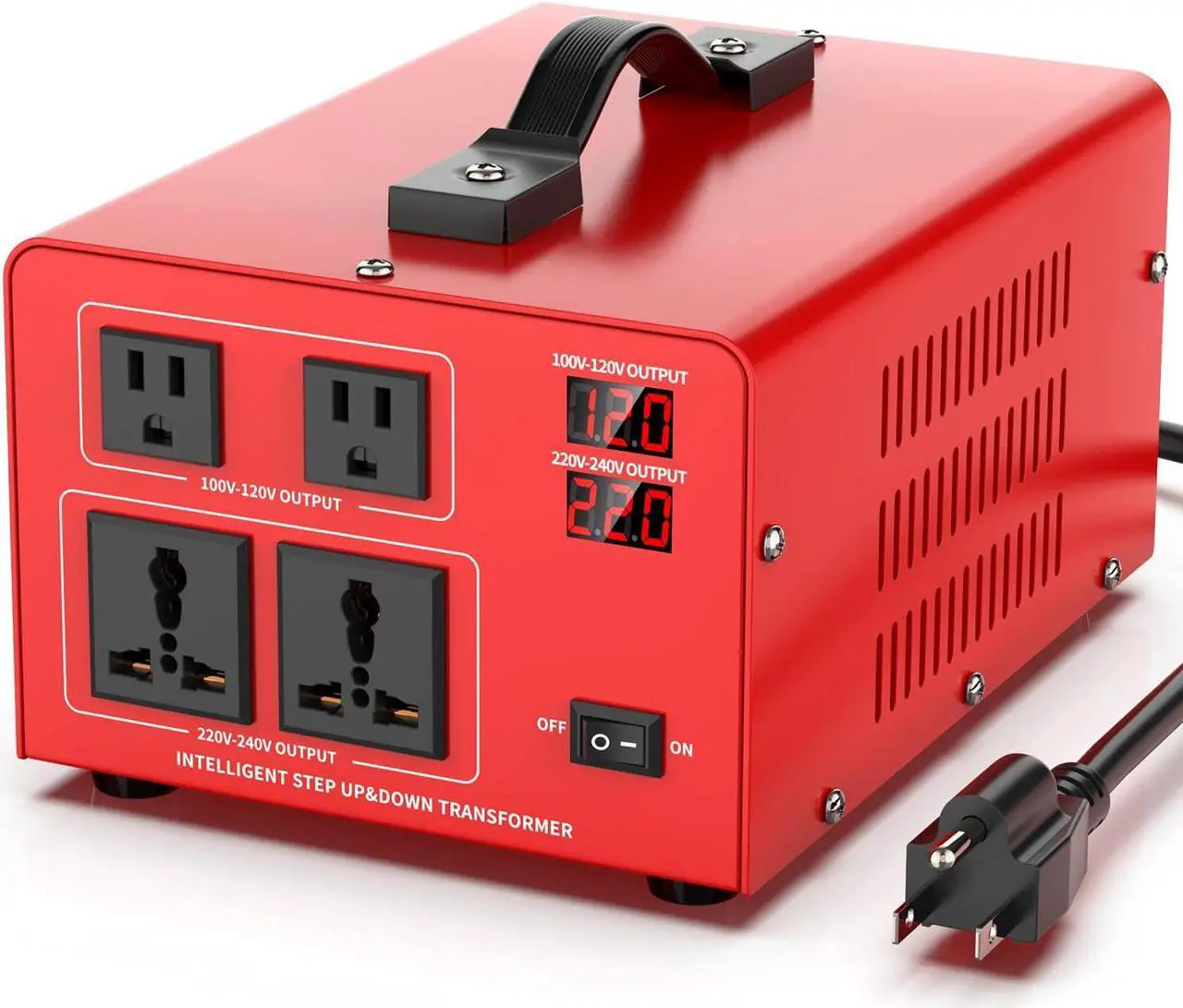 Main image of Converter Auto Transformer Heavy Duty Step Up/Down Power Converter 220V to 110V, 110V to 220V with US Outlets, Universal Outlets, LCD Display, Circuit Breaker Protection3000W