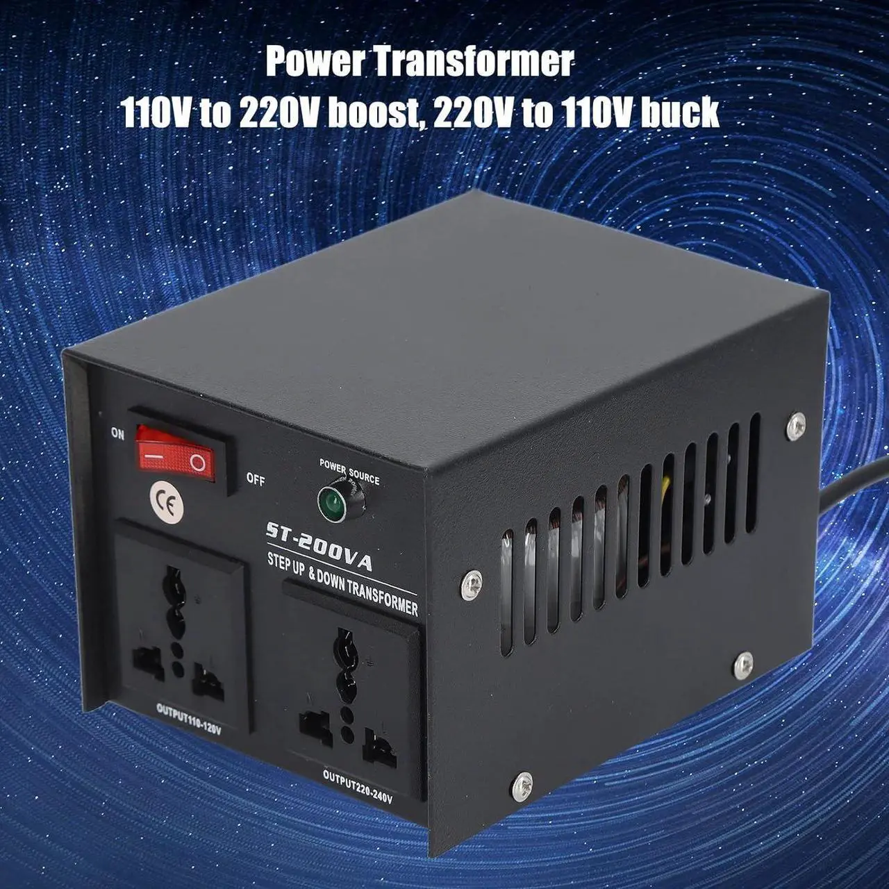 Alt view image 3 of 7 - Power Converter 110v to 220v 200W Power Voltage Converter Step Up Buck Transformer for Electrical Devices US Plug