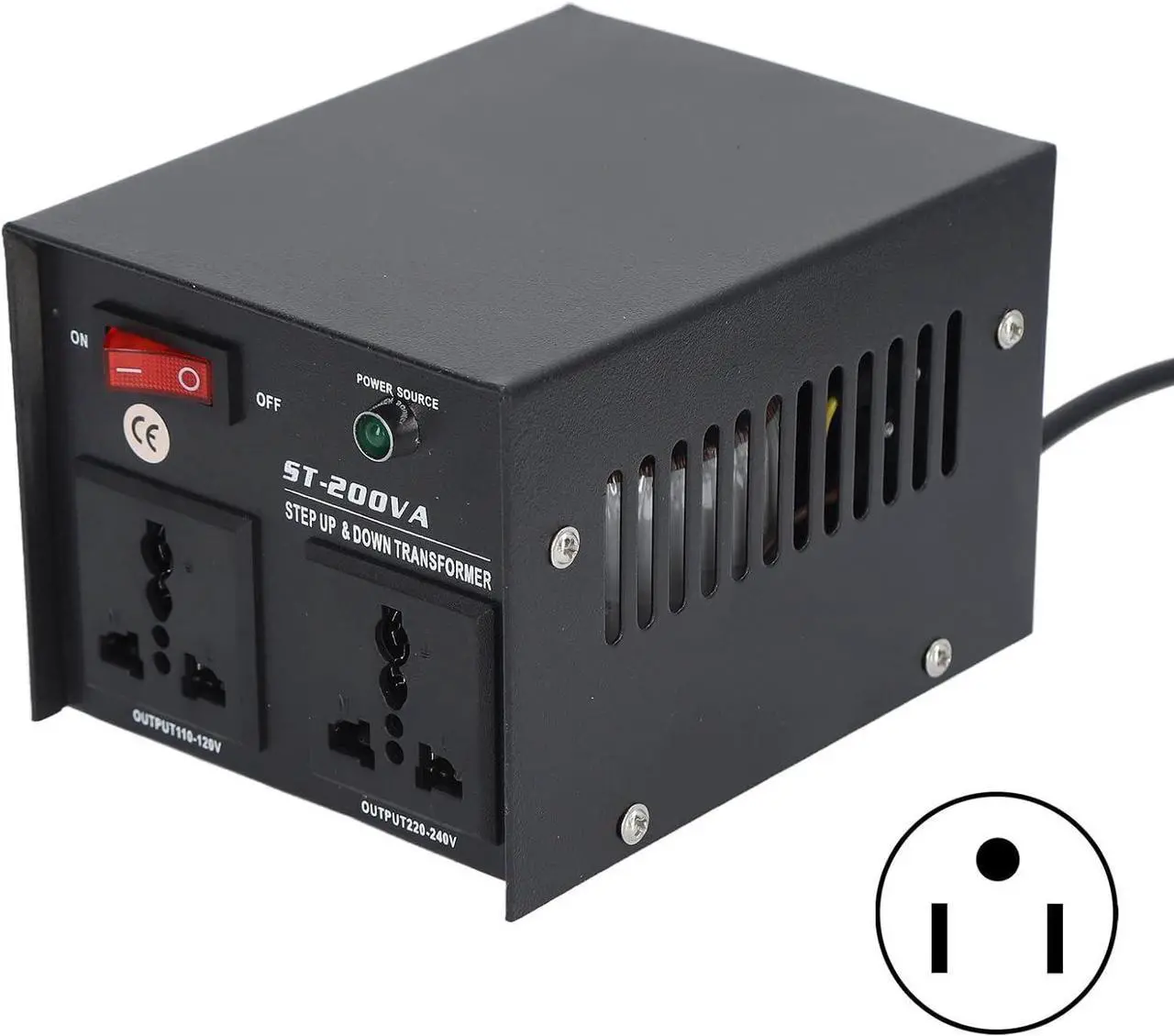 Alt view image 5 of 7 - Power Converter 110v to 220v 200W Power Voltage Converter Step Up Buck Transformer for Electrical Devices US Plug