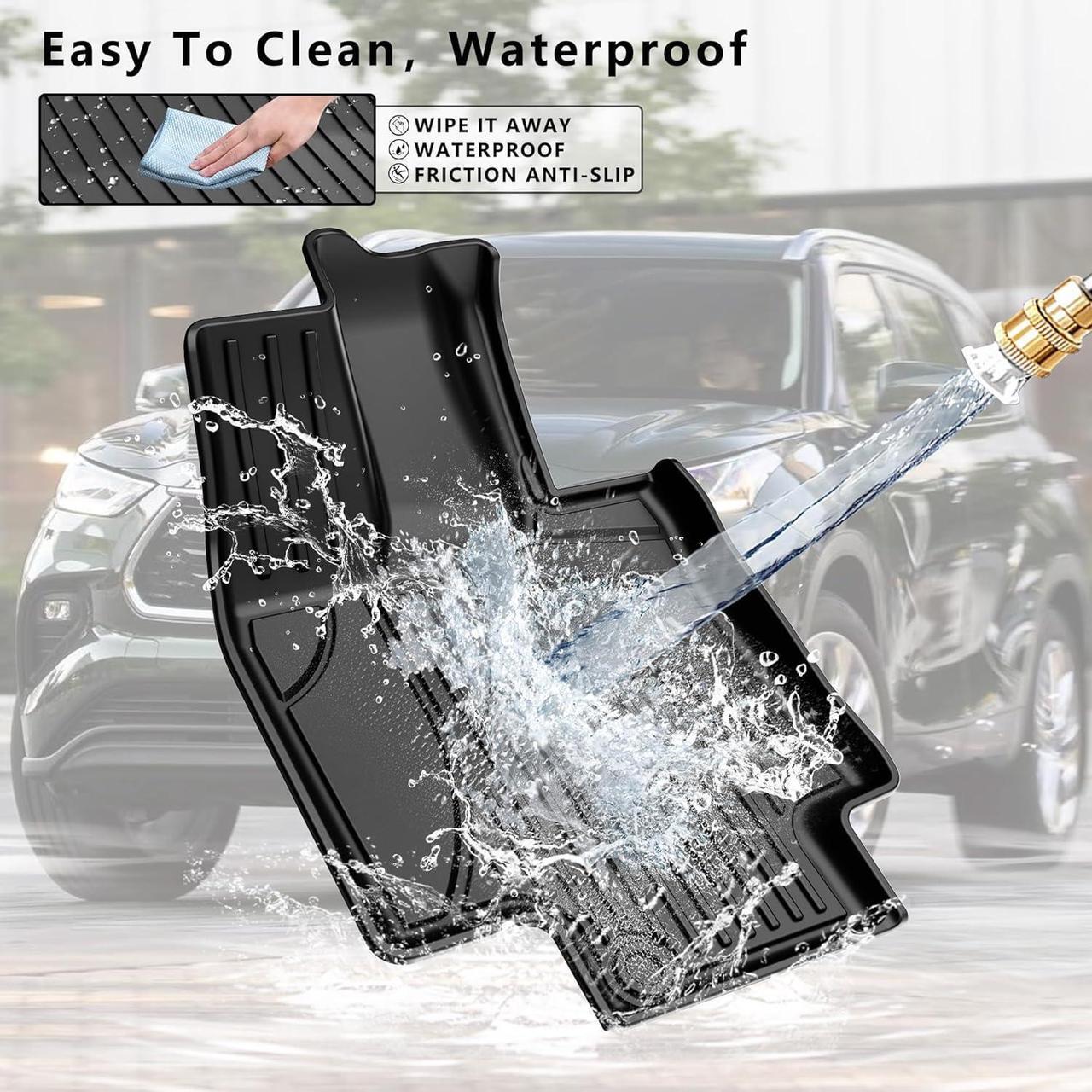 Alt view image 3 of 7 - LIGHTING Floor Mats Compatible with Toyota Highlander 2020-2024 7 Seats - All Weather Protection Car Floor Mats - 3 Rows Full Set Rubber Highlander Toyota Floor Mat (Not for Hybrid)