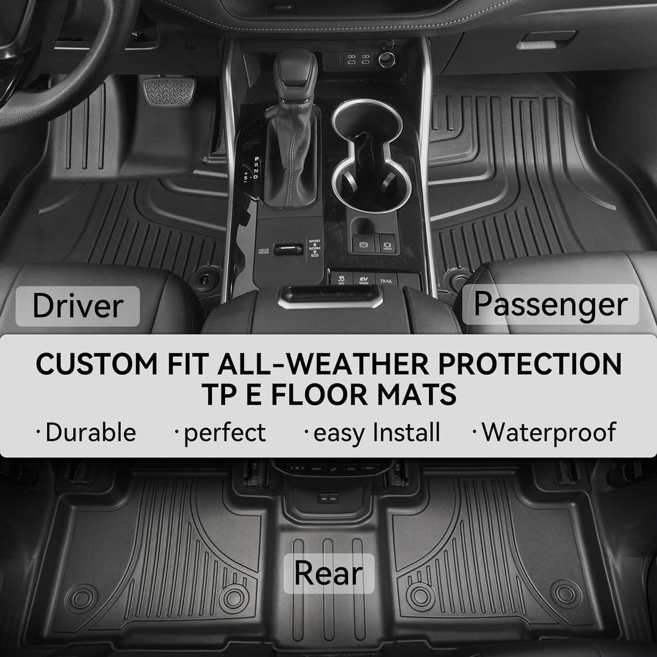 Alt view image 4 of 7 - LIGHTING Floor Mats Compatible with Toyota Highlander 2020-2024 7 Seats - All Weather Protection Car Floor Mats - 3 Rows Full Set Rubber Highlander Toyota Floor Mat (Not for Hybrid)