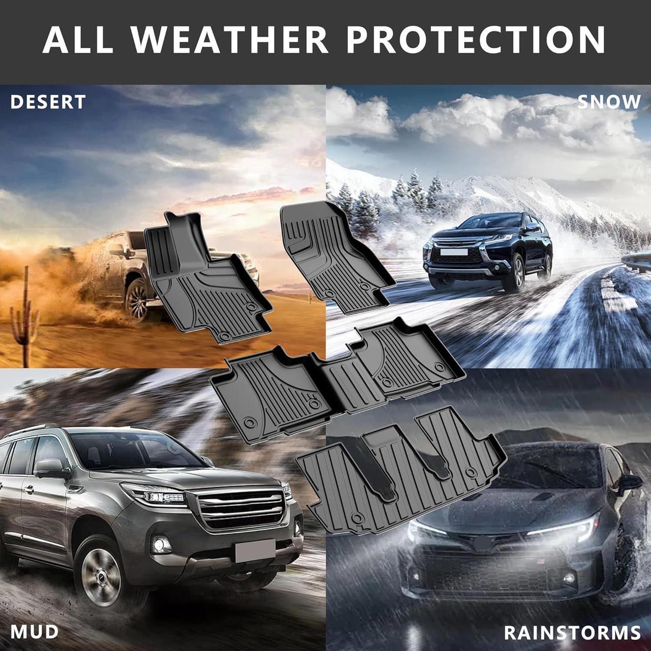 Alt view image 6 of 7 - LIGHTING Floor Mats Compatible with Toyota Highlander 2020-2024 7 Seats - All Weather Protection Car Floor Mats - 3 Rows Full Set Rubber Highlander Toyota Floor Mat (Not for Hybrid)