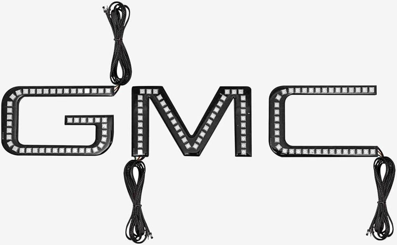 Alt view image 7 of 7 - RGB Halo Kits Multicolored LED Logo to fit GMC Front Emblem - Illuminated Truck Logos 2007-2018 Models - Replacement to fit GMC Emblems for Trucks - LED Truck Logo Emblems - Made in USA