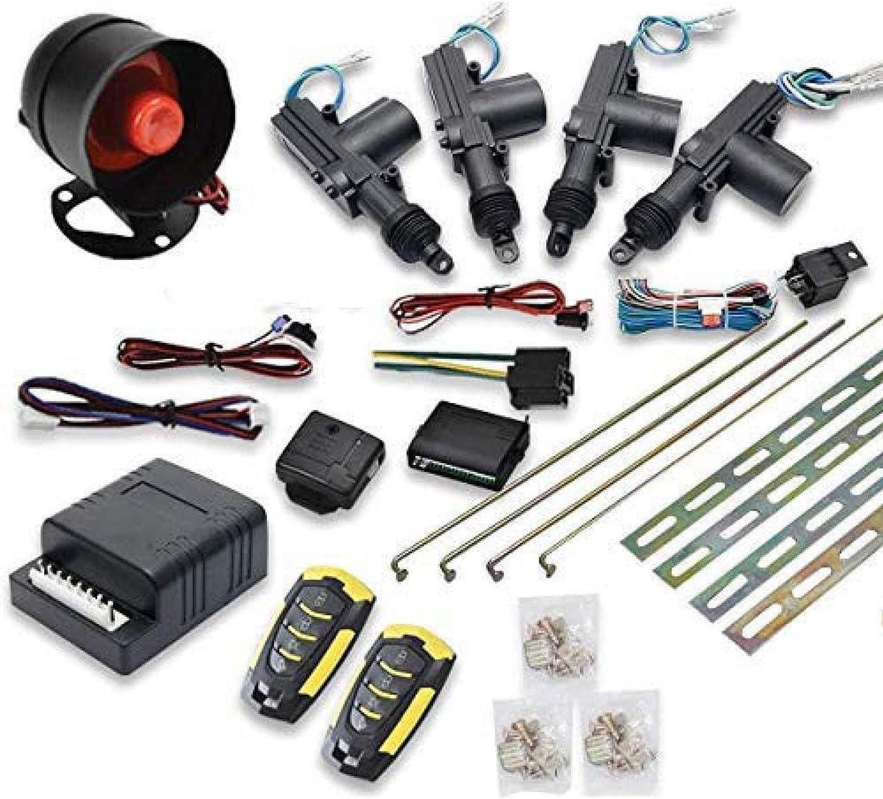 Main image of Car Alarm System Universal Keyless Entry System Power Car Alarm Security System with Trunk Release Button Remotes & 4pcs Door Lock Actuator