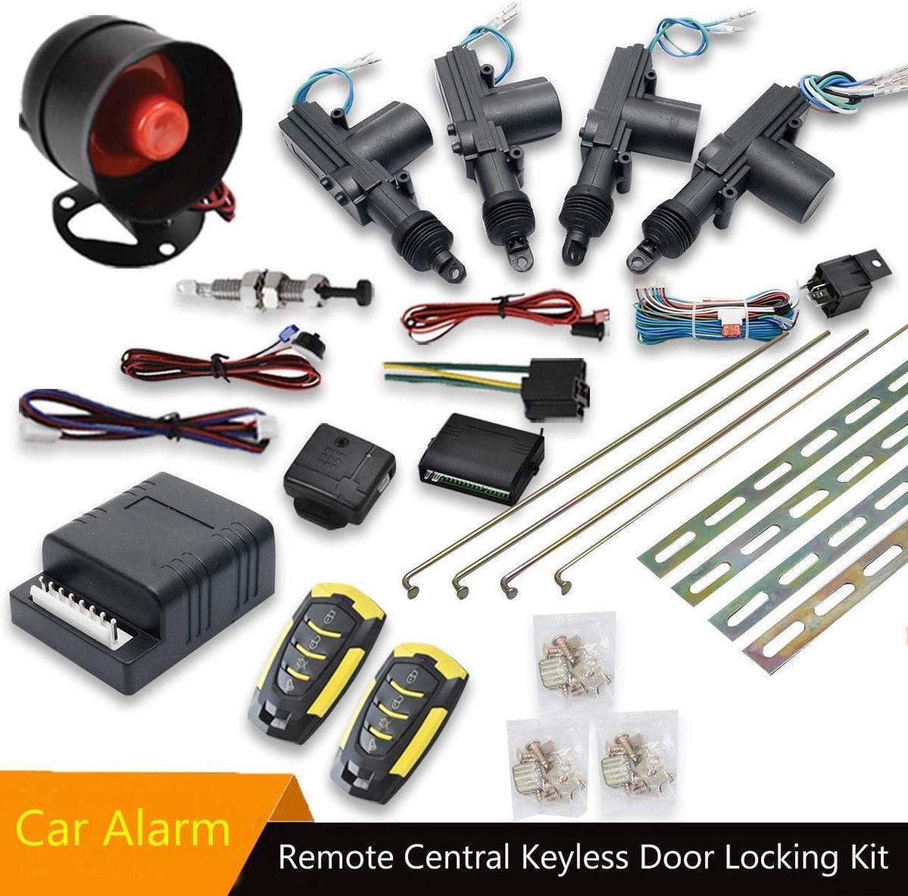 Alt view image 4 of 7 - Car Alarm System Universal Keyless Entry System Power Car Alarm Security System with Trunk Release Button Remotes & 4pcs Door Lock Actuator