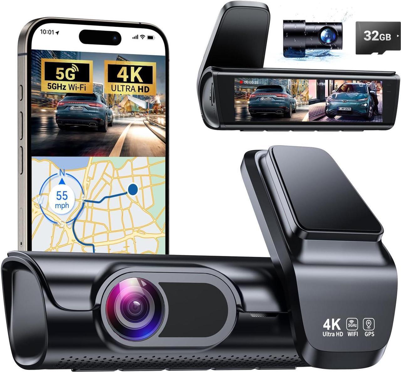 Main image of K600 4k Dash Cam Front and Rear, 3.59" IPS Screen, Built-in GPS 5G WiFi Dash Camera for Cars with App, UHD 2160P Night Vision Free 32G SD Card, 170° Wide Angle, HDR, 24H Parking Mode