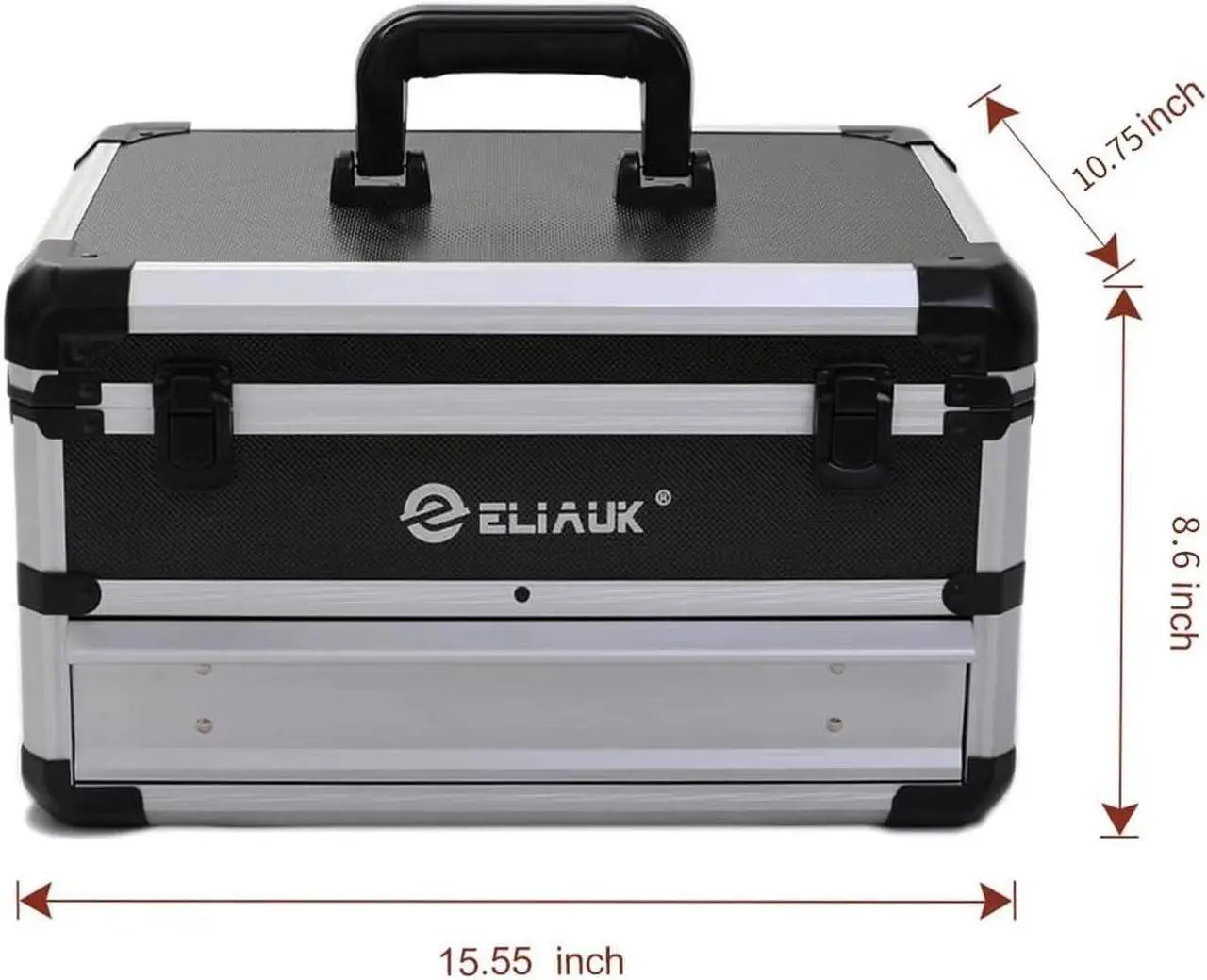 Alt view image 5 of 6 - Tool Box Hard Case Tool Organizer Storage Cabinet Carry Case with Lock &Drawers (Silver)