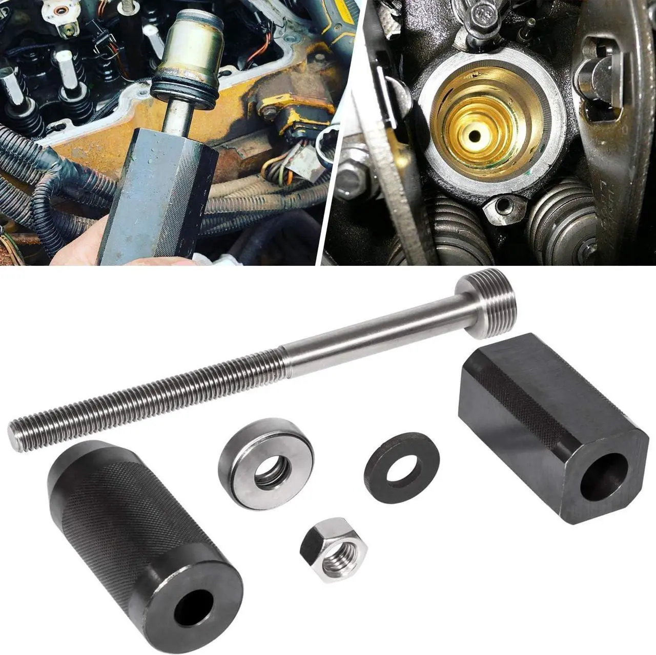 Main image of 9U-6891 Injector Sleeve Cup Remover&Installer Set for CAT Caterpillar 3406E C10 C12 C15 C16 C-18 Engine Heavy Duty Steel (6 PCS)