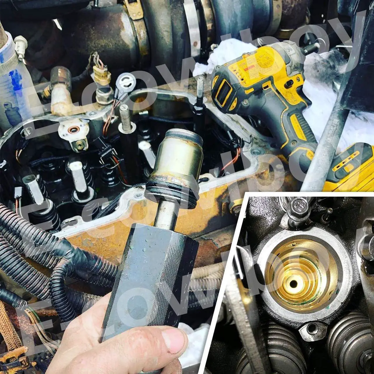 Alt view image 3 of 7 - 9U-6891 Injector Sleeve Cup Remover&Installer Set for CAT Caterpillar 3406E C10 C12 C15 C16 C-18 Engine Heavy Duty Steel (6 PCS)