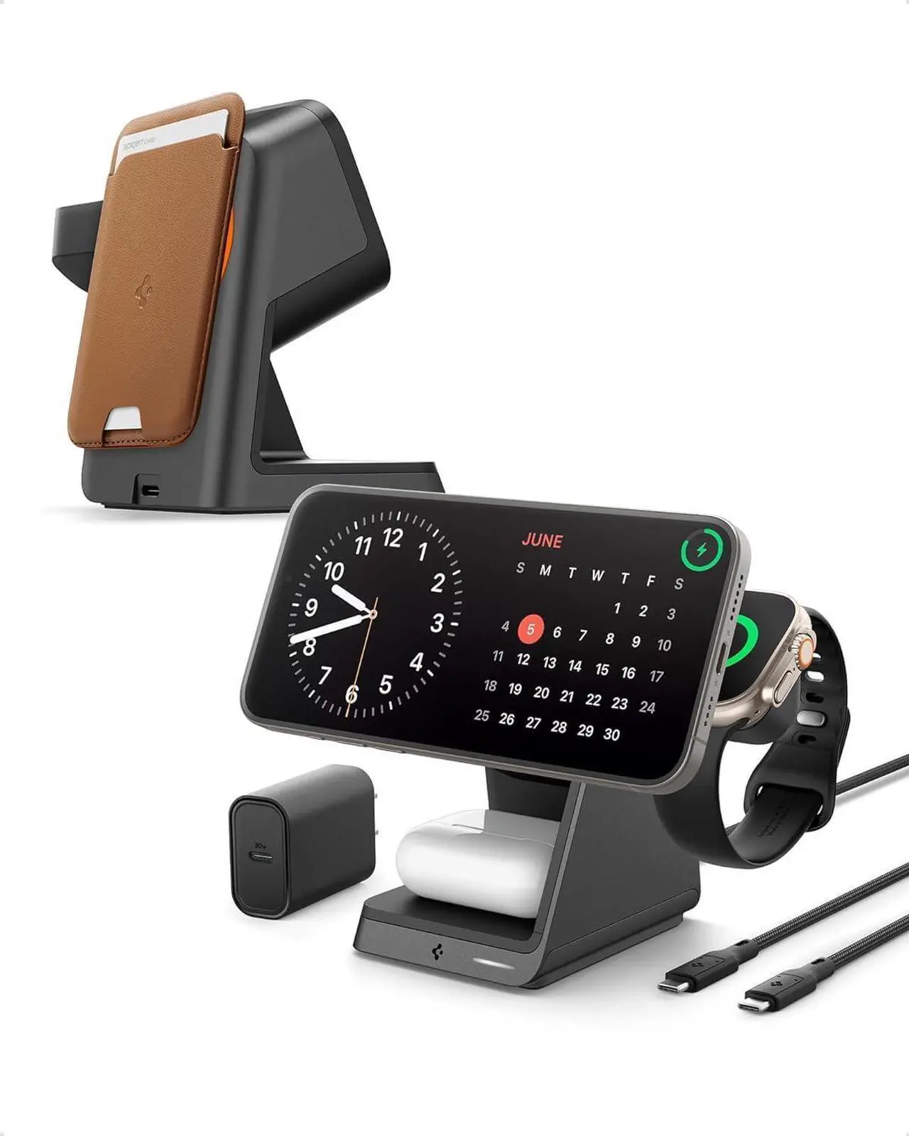 Main image of 3 in 1 Wireless Charging Station for MagSafe [Certified] Charger Stand 15W Fast Charging for iPhone 16 Pro Max / 16 Pro / 16 Plus / 16 15 14 13 AirPods Watch 10 Ultra 2 Wallet Accessories