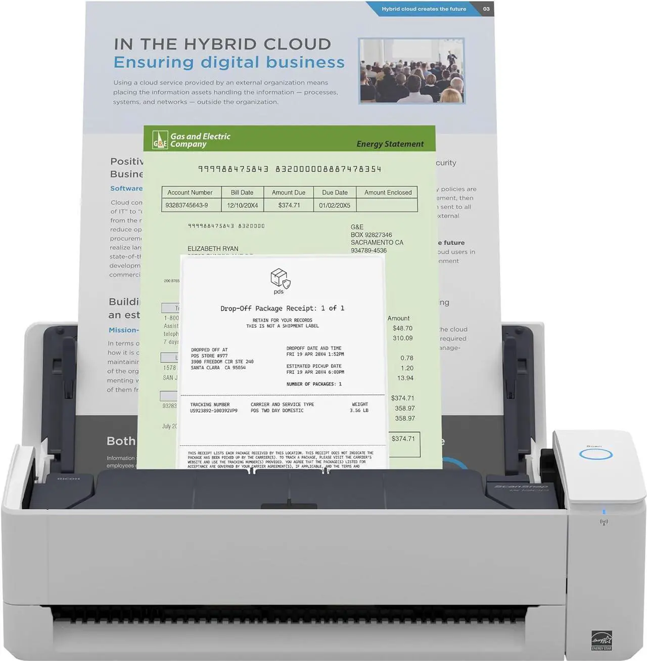 Main image of ScanSnap iX1300 Compact Wireless or USB Double-Sided Color Document, Photo & Receipt Scanner with Auto Document Feeder and Manual Feeder for Mac or PC, White