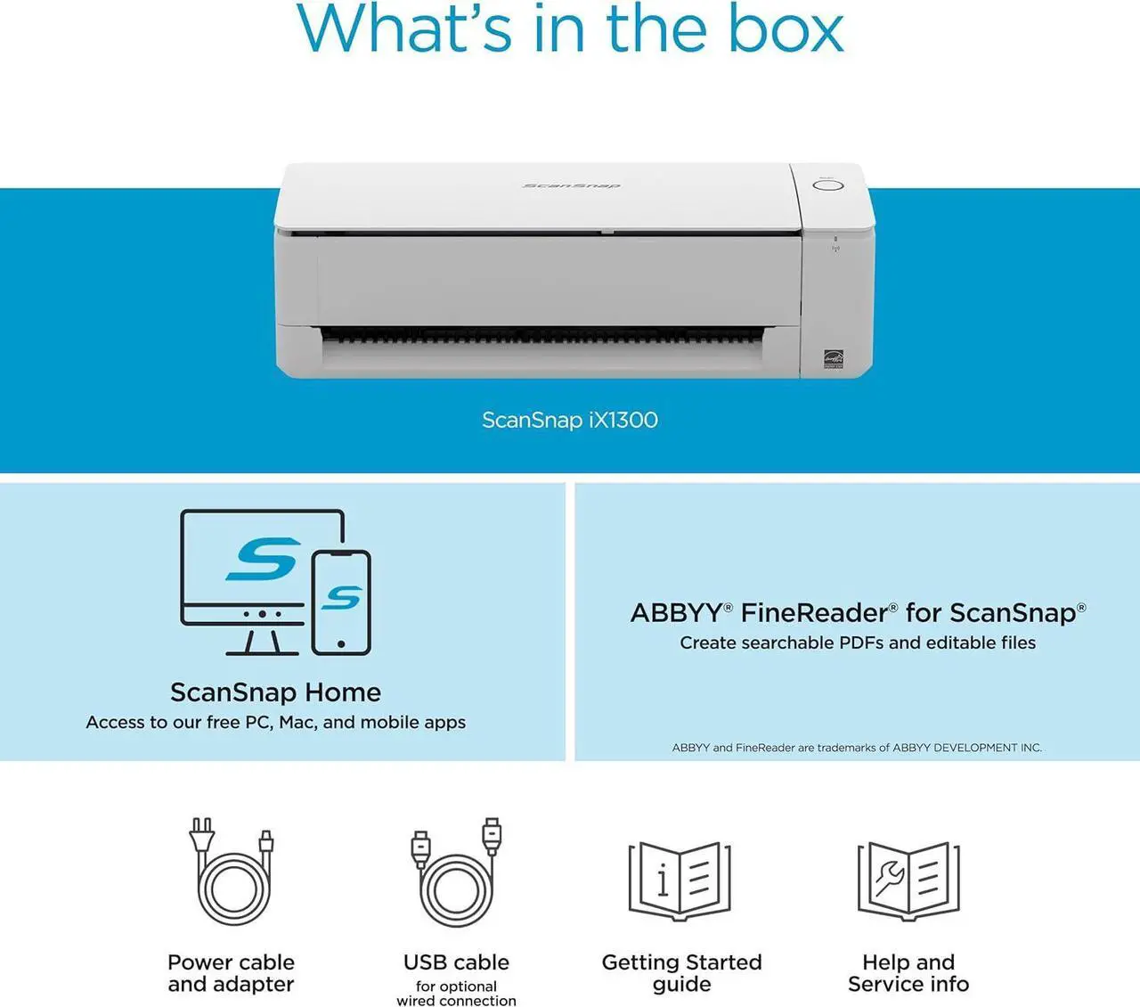 Alt view image 6 of 6 - ScanSnap iX1300 Compact Wireless or USB Double-Sided Color Document, Photo & Receipt Scanner with Auto Document Feeder and Manual Feeder for Mac or PC, White