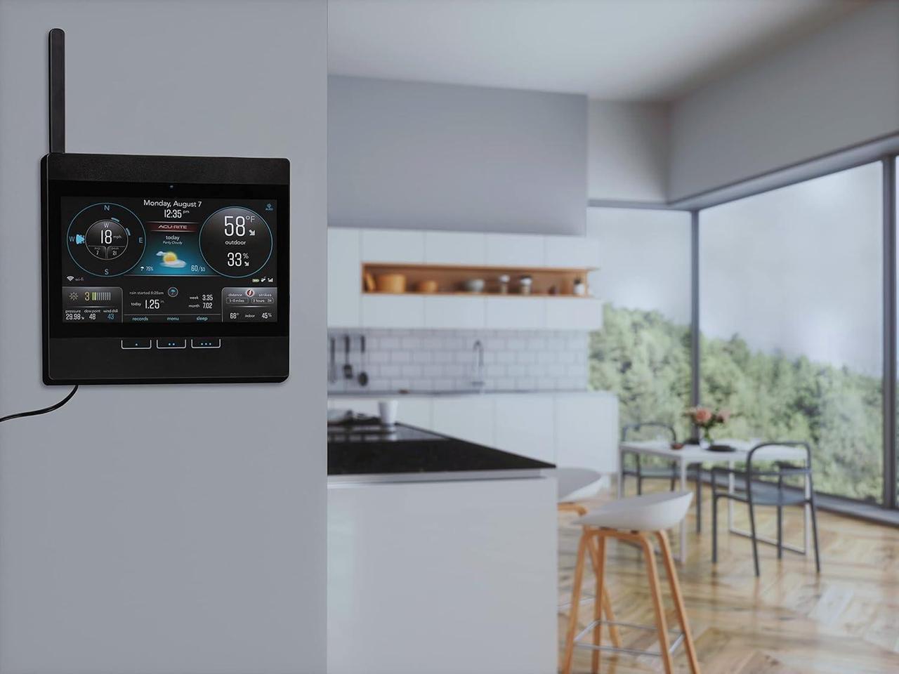 Alt view image 3 of 7 - Professional Home Weather Station with WiFi Display, Lightning Detection, Temperature, Humidity, Rain Gauge, Wind Speed/Direction Sensors