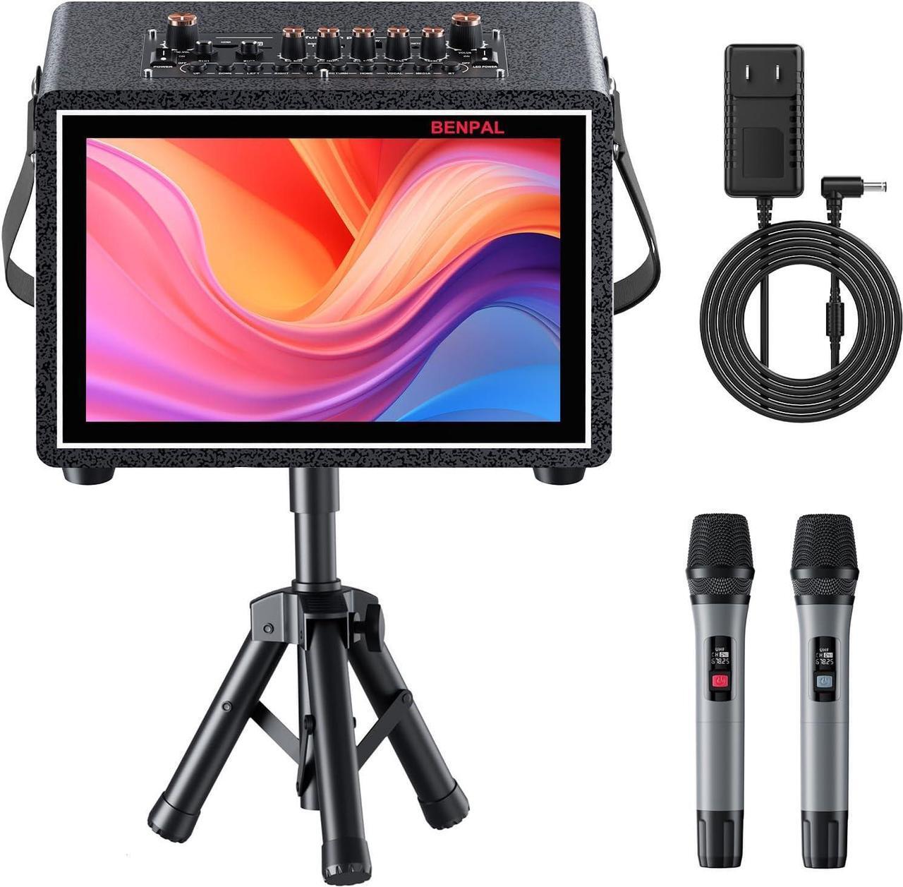 Main image of Machine with Lyrics Display,12.1-inch capacitive Touch Screen wift YouTube APP Online Play, Portable Bluetooth Speaker PA System with WiFi, HDMI for Home TV Outdoor Party(Stand Included)