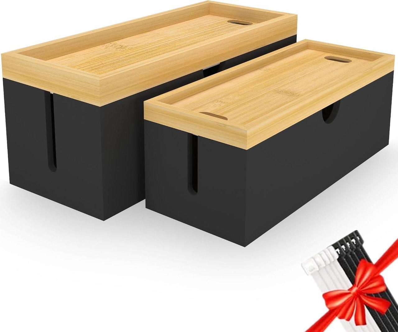 Main image of Cable Management Box, Large Cord Organizer Box Cable Box to Hide Wires & Power Strips for Desktop Storage Cord Holder for Office Home,No Assembley Required