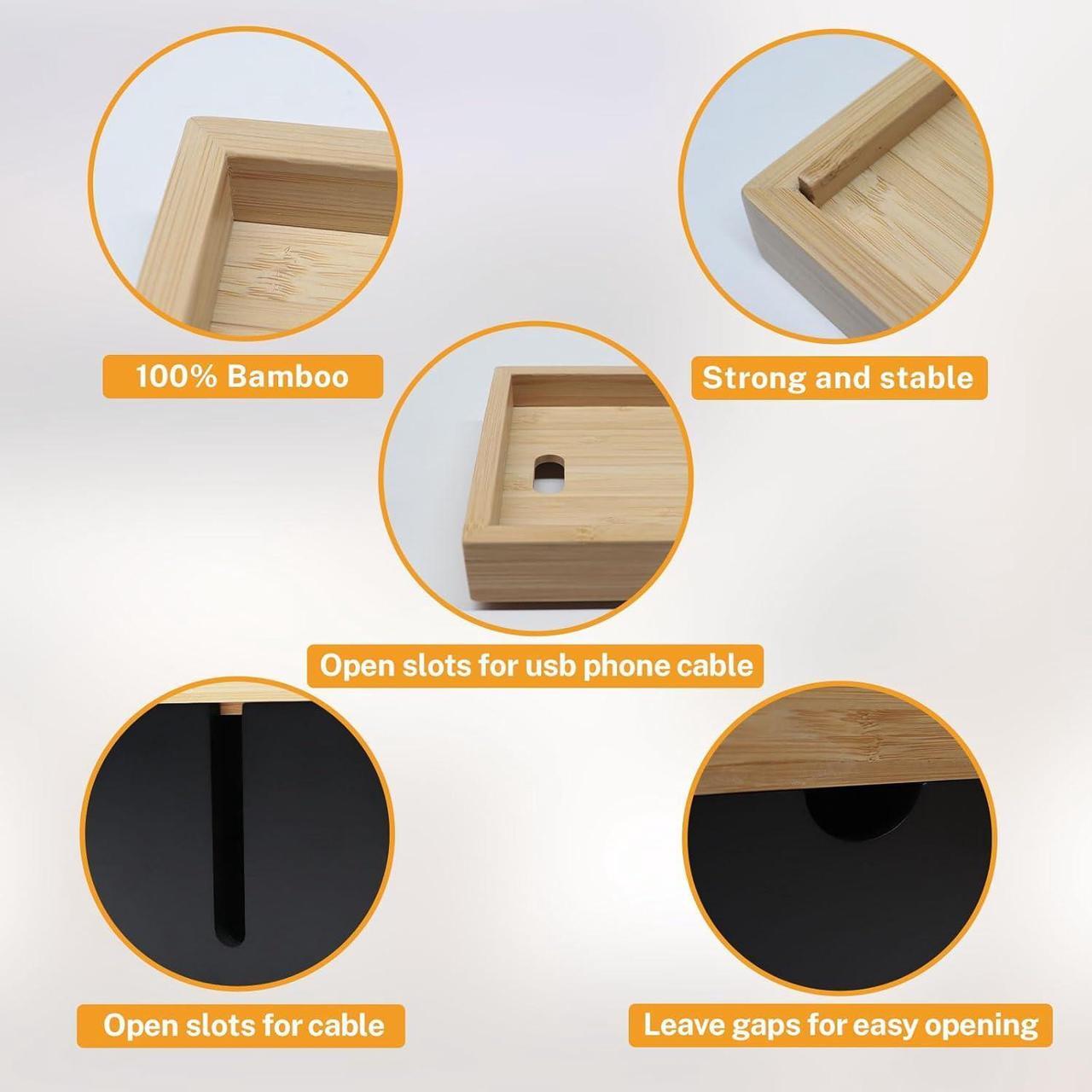Alt view image 6 of 7 - Cable Management Box, Large Cord Organizer Box Cable Box to Hide Wires & Power Strips for Desktop Storage Cord Holder for Office Home,No Assembley Required