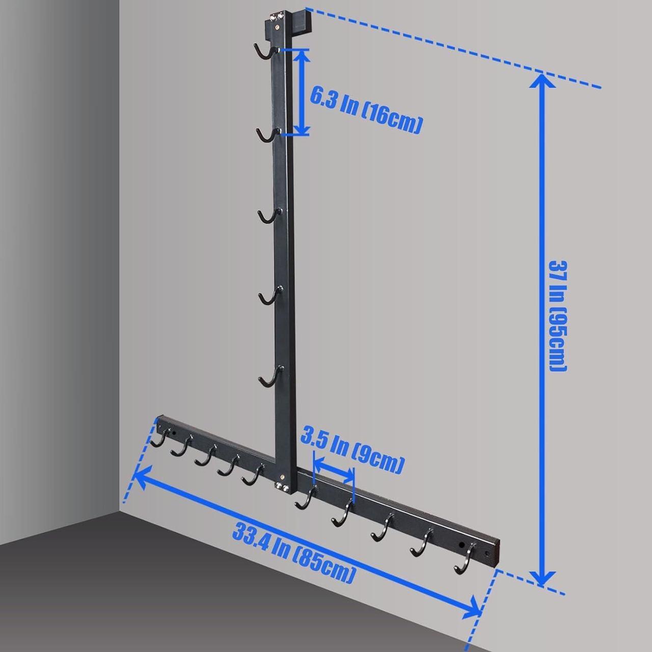 Alt view image 2 of 7 - Gym Fitness LAT Pull Down Bar Storage Rack for Mag Grip, Heavy Duty A-Frame Stand for LAT Pulldown Attachments & LAT Bar