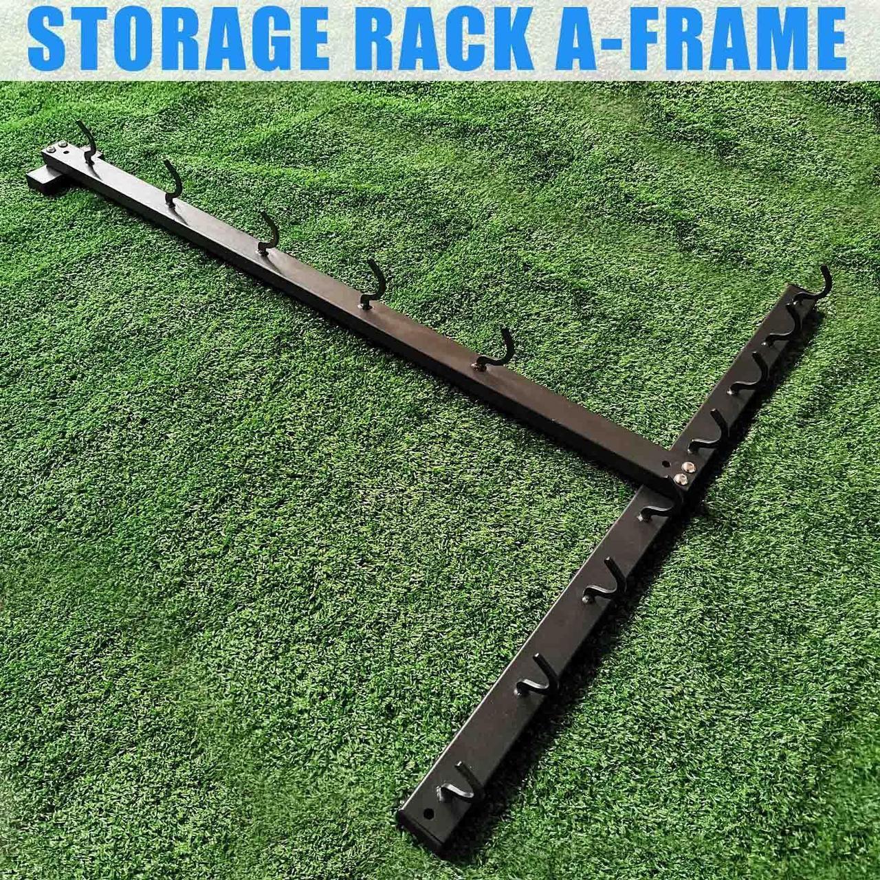 Alt view image 7 of 7 - Gym Fitness LAT Pull Down Bar Storage Rack for Mag Grip, Heavy Duty A-Frame Stand for LAT Pulldown Attachments & LAT Bar