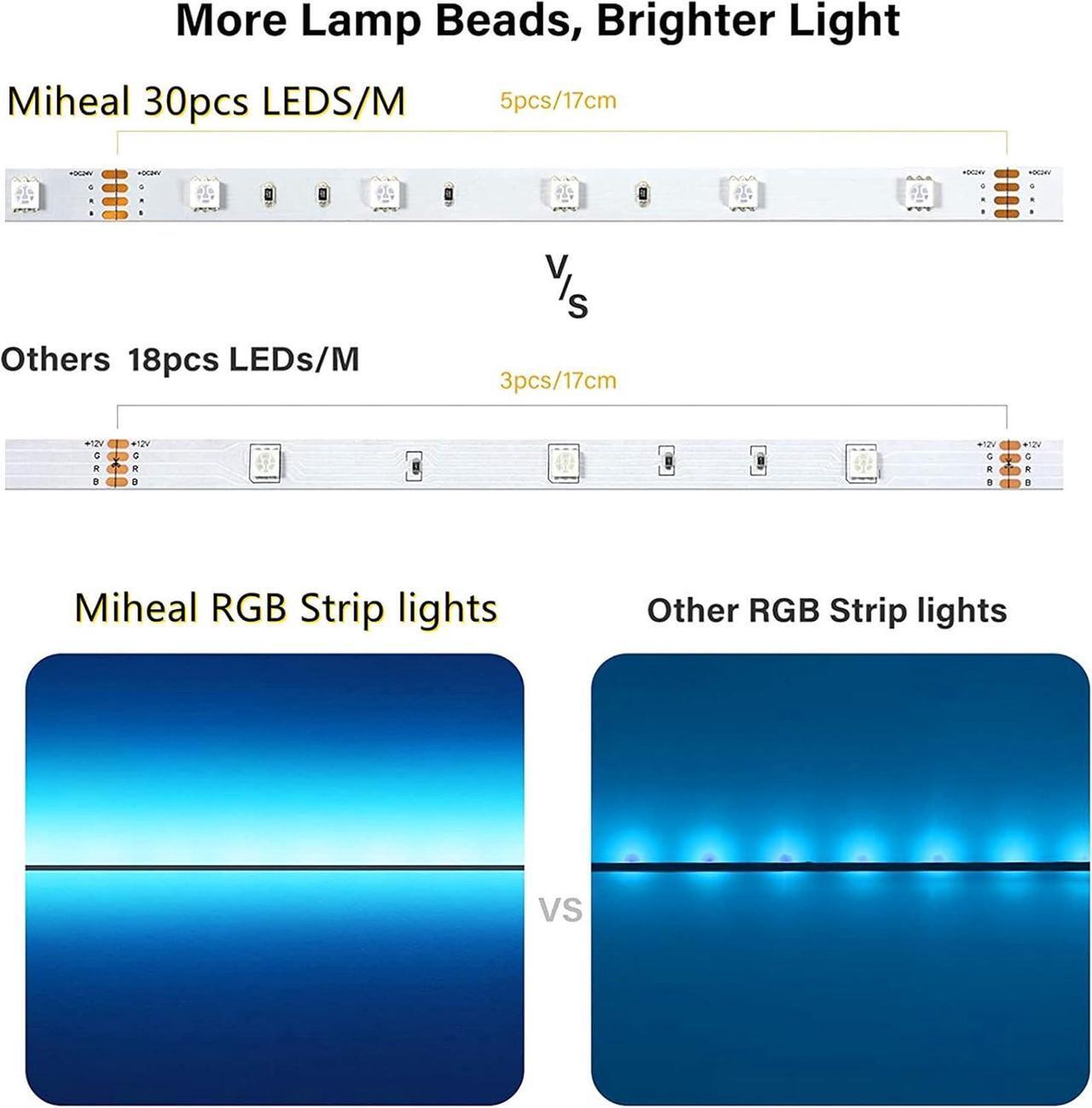 Alt view image 2 of 7 - 131.2ft/40M Led Light Strips Music Sync Color Changing RGB Led Strip Built-in Mic,Bluetooth led Lights App Control with Remote,5050 RGB Rope Lights for Bedroom, Home Party Christmas