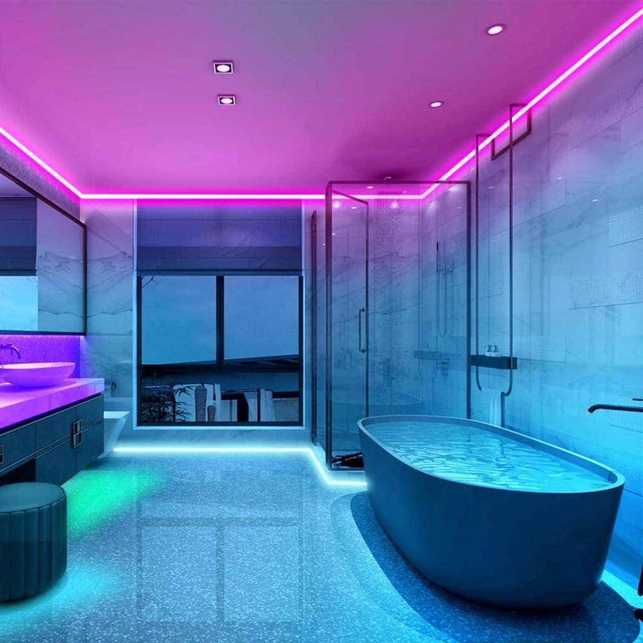 Alt view image 7 of 7 - 131.2ft/40M Led Light Strips Music Sync Color Changing RGB Led Strip Built-in Mic,Bluetooth led Lights App Control with Remote,5050 RGB Rope Lights for Bedroom, Home Party Christmas